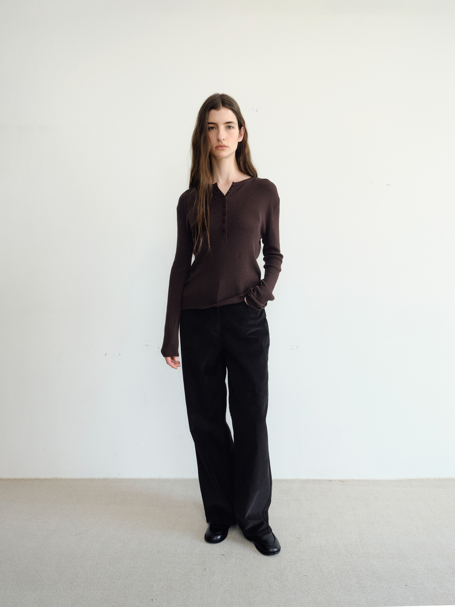 Hale Henley Knit [Brown]