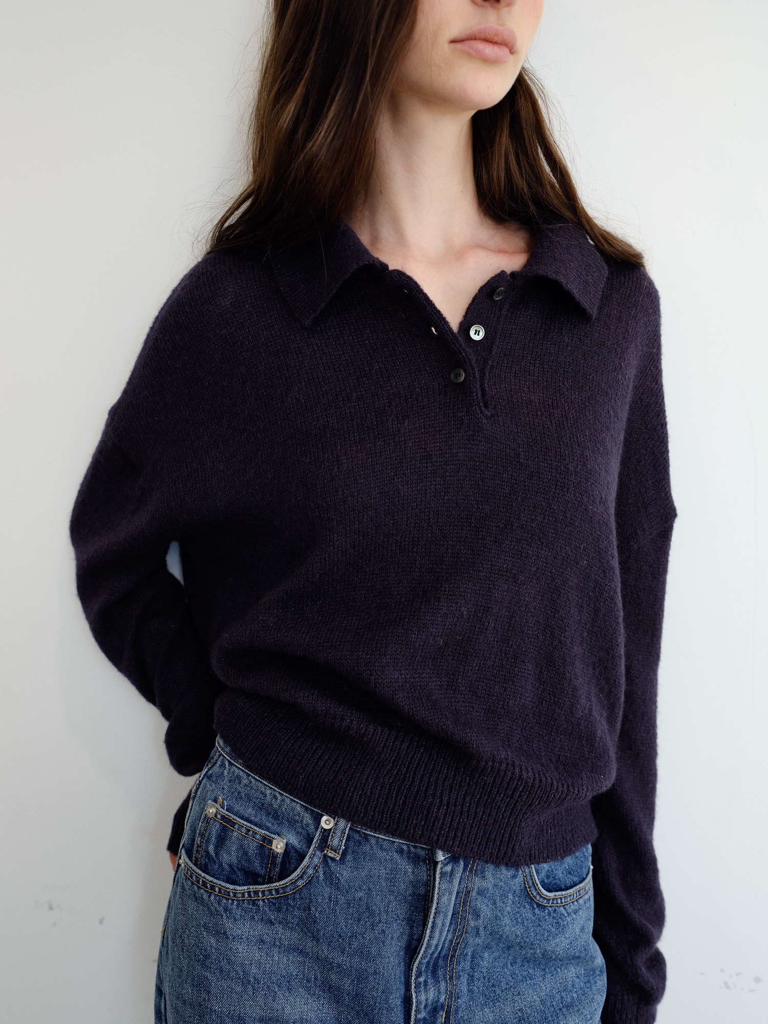 Alto Wool Collar Knit [Navy]