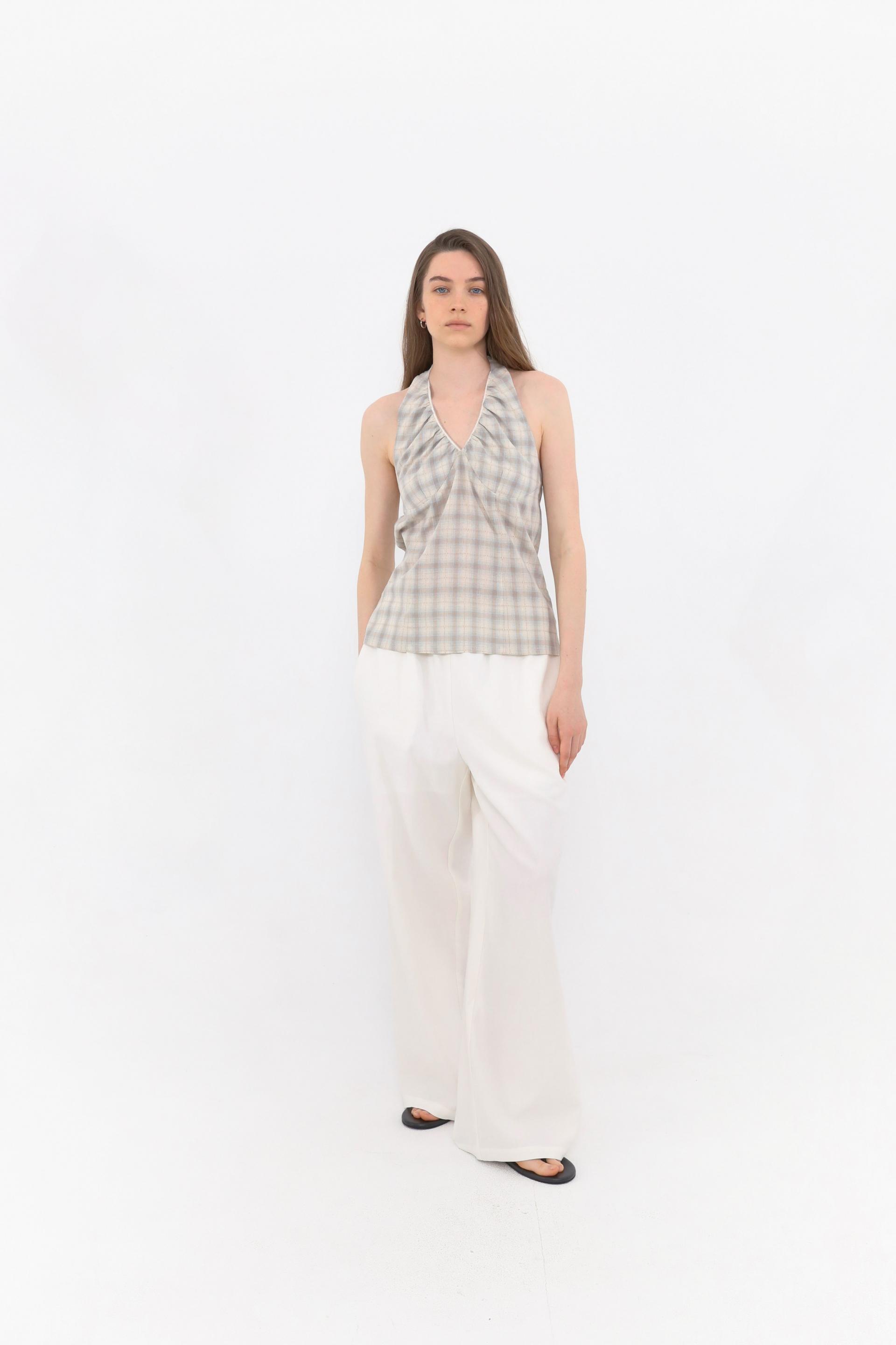 Plaid Halterneck Blouse [Checked]
