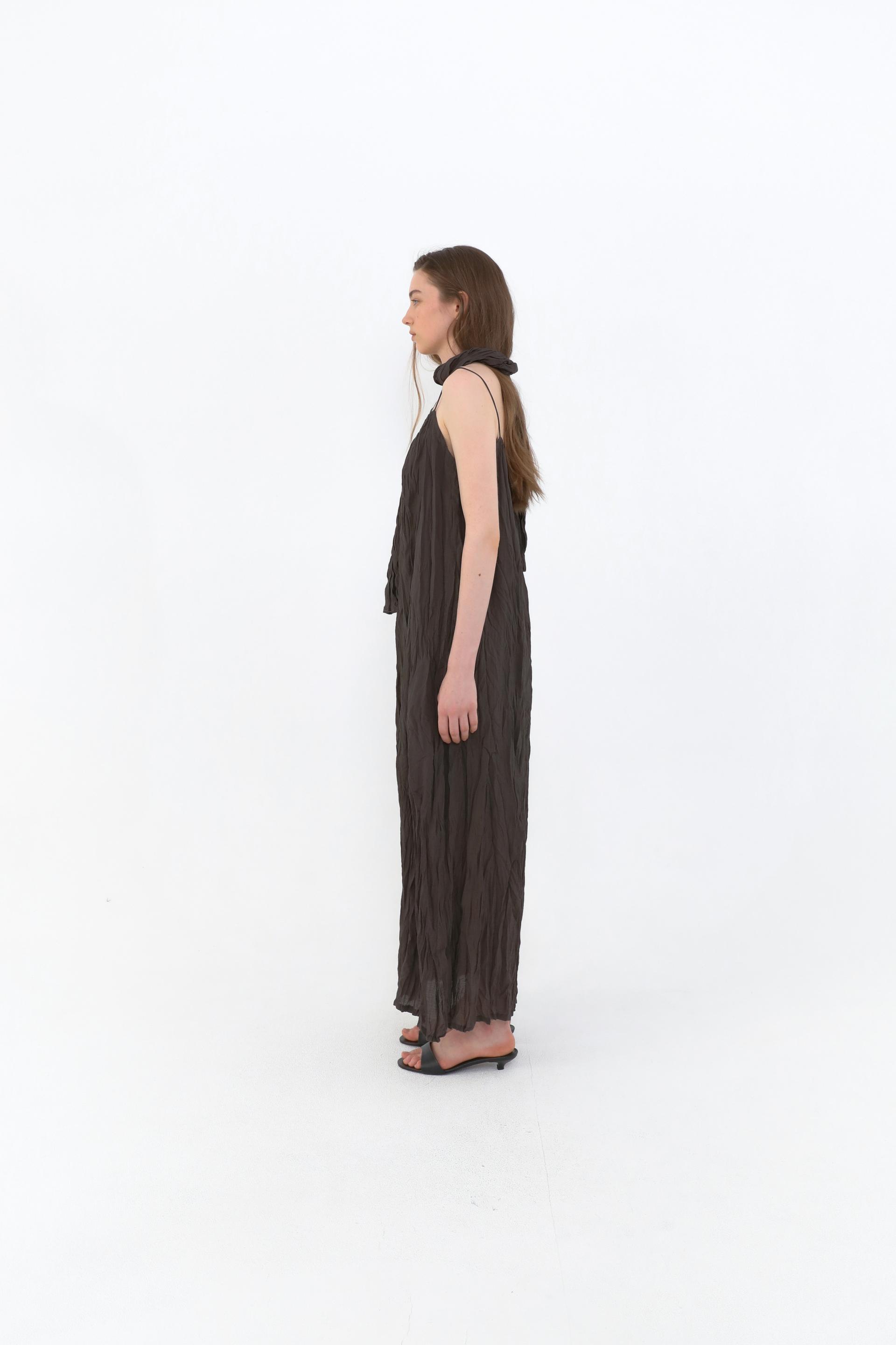 Maren Twist Scarf Dress [Brown]
