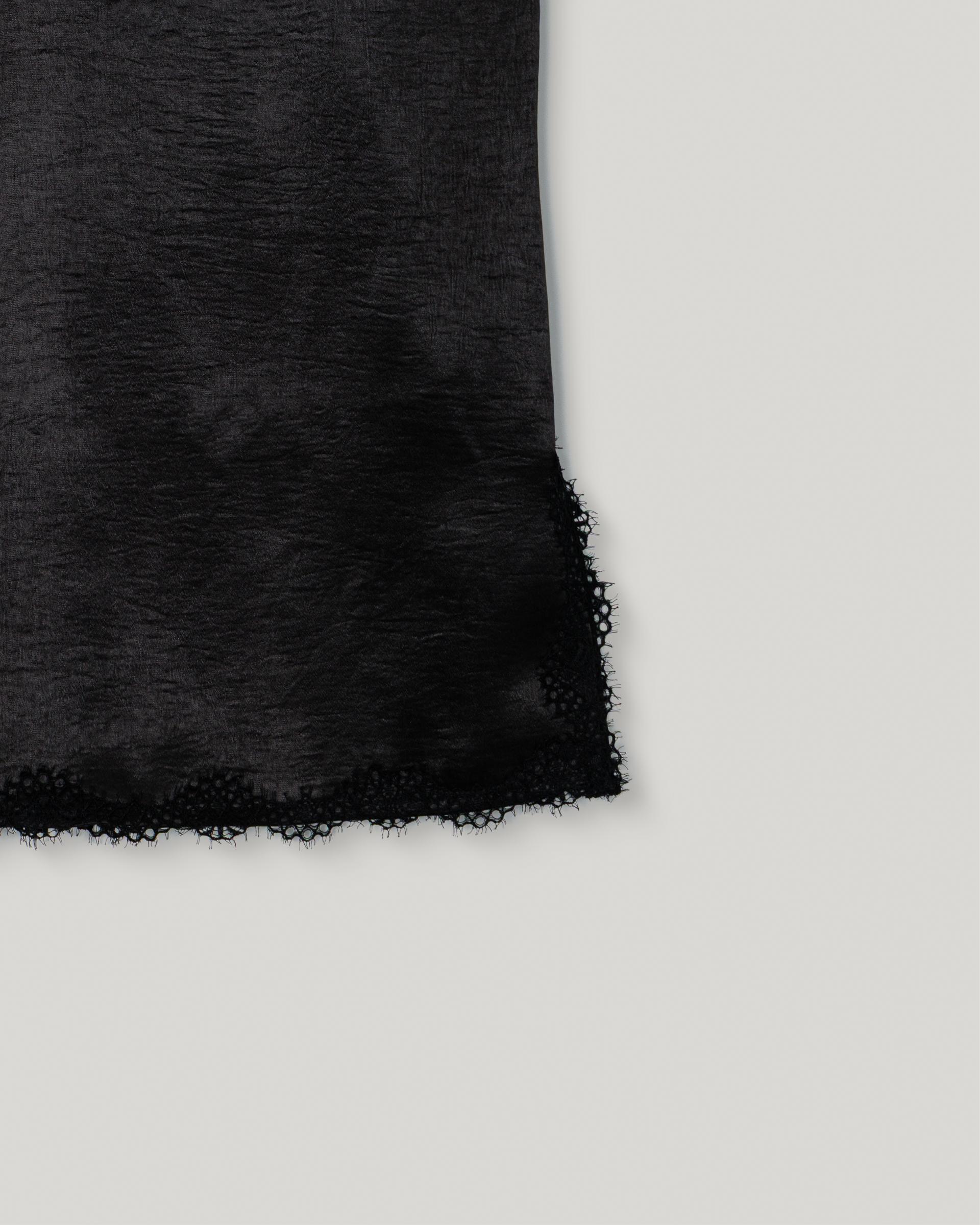 Lace Satin Slip Camisole [Black]