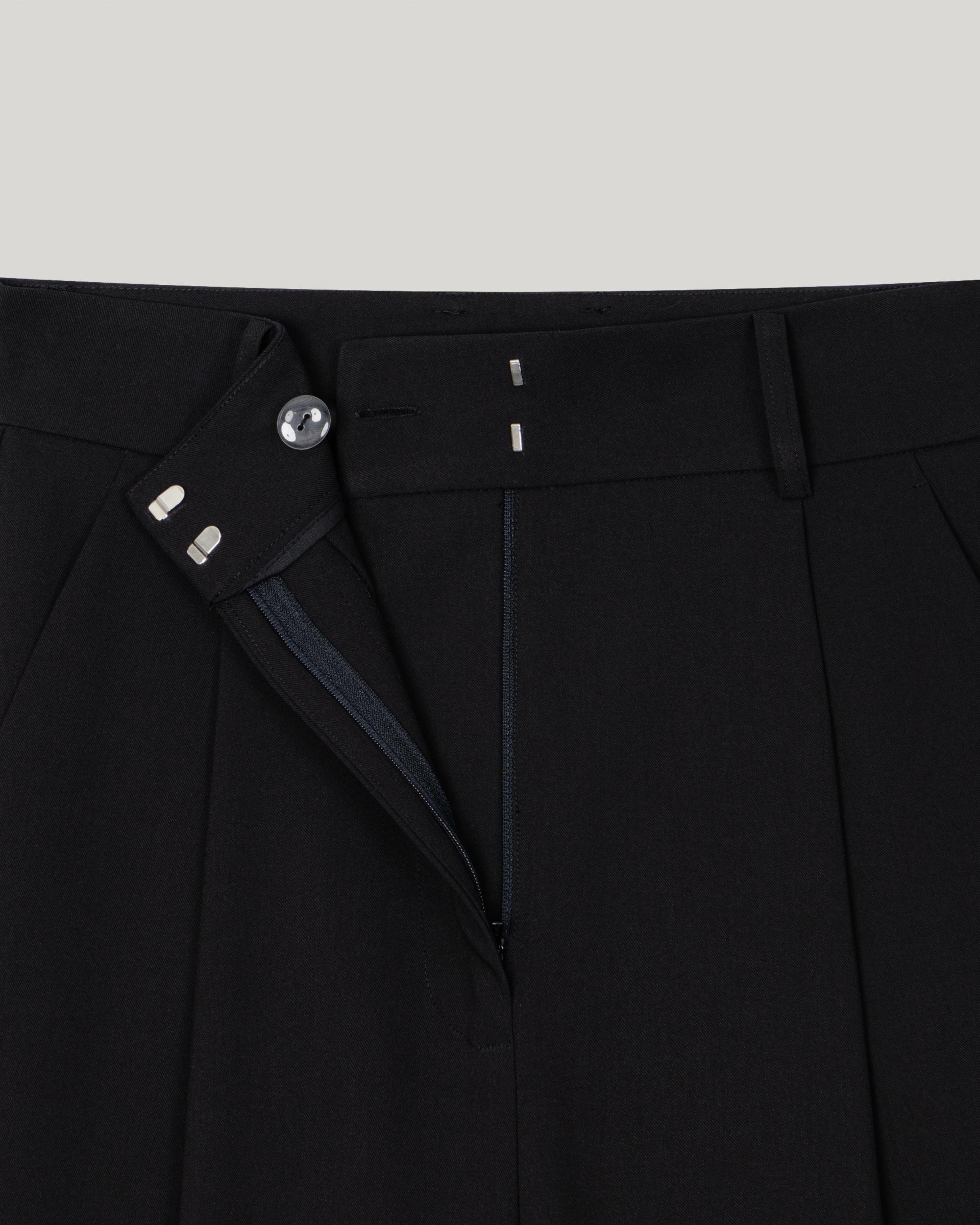 Grove Wool Wide Slacks [Black]