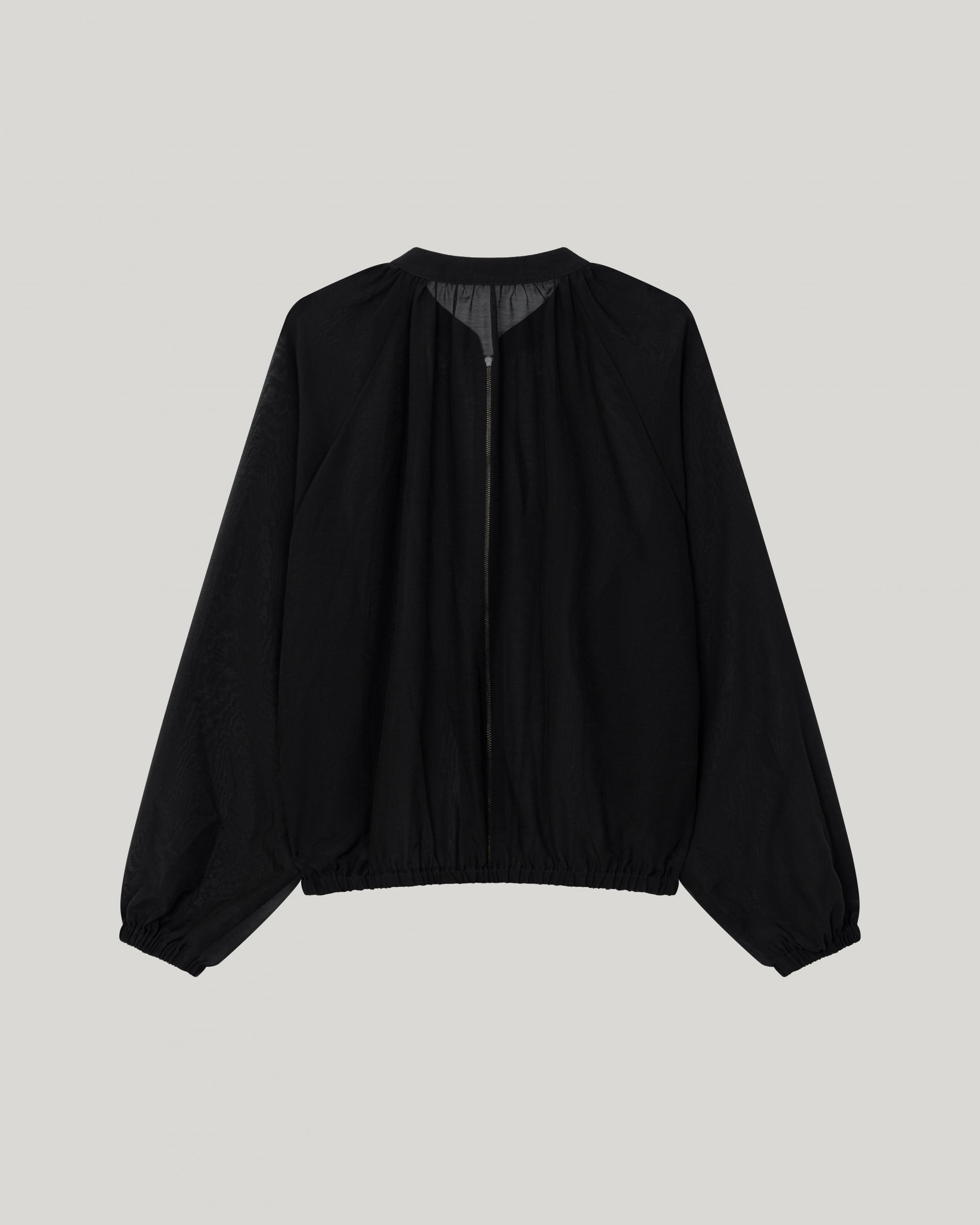 Brill Sheer Shirring Jumper [Black]