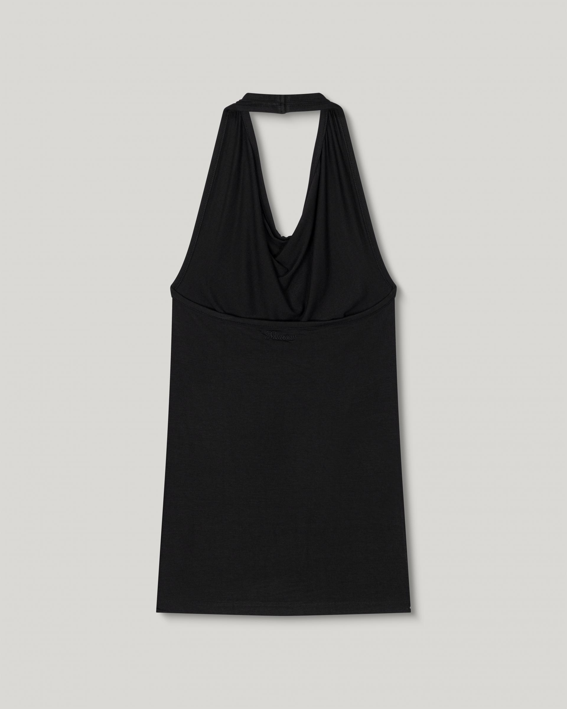 Draped Halterneck Sleeveless [Black]