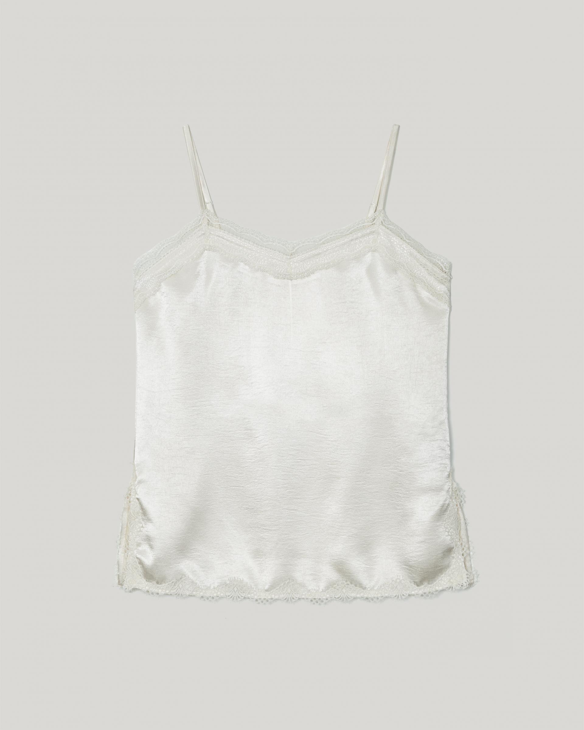 Lace Satin Slip Camisole [Ivory]