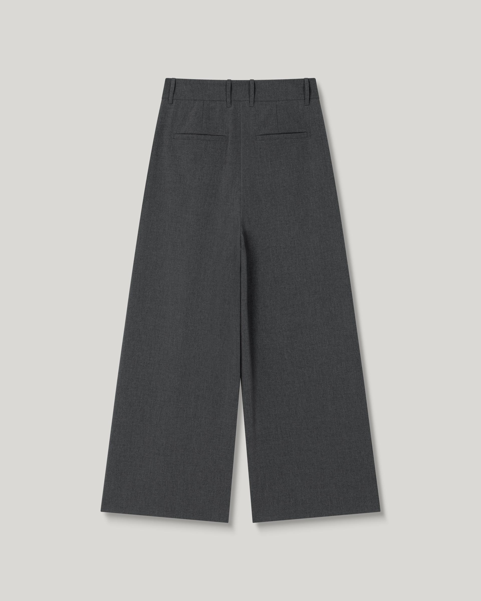 Grove Wool Wide Slacks [Gray]