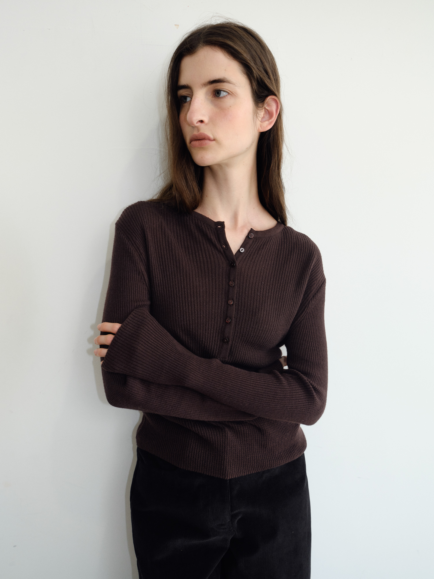 Hale Henley Knit [Brown]
