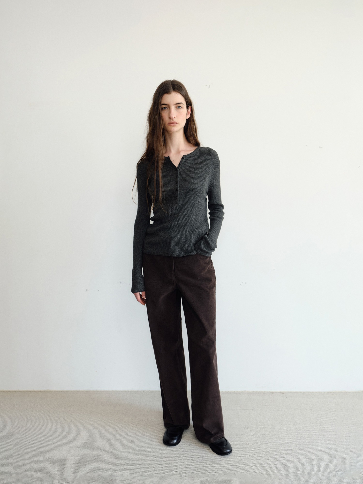 Hale Henley Knit [Charcoal]