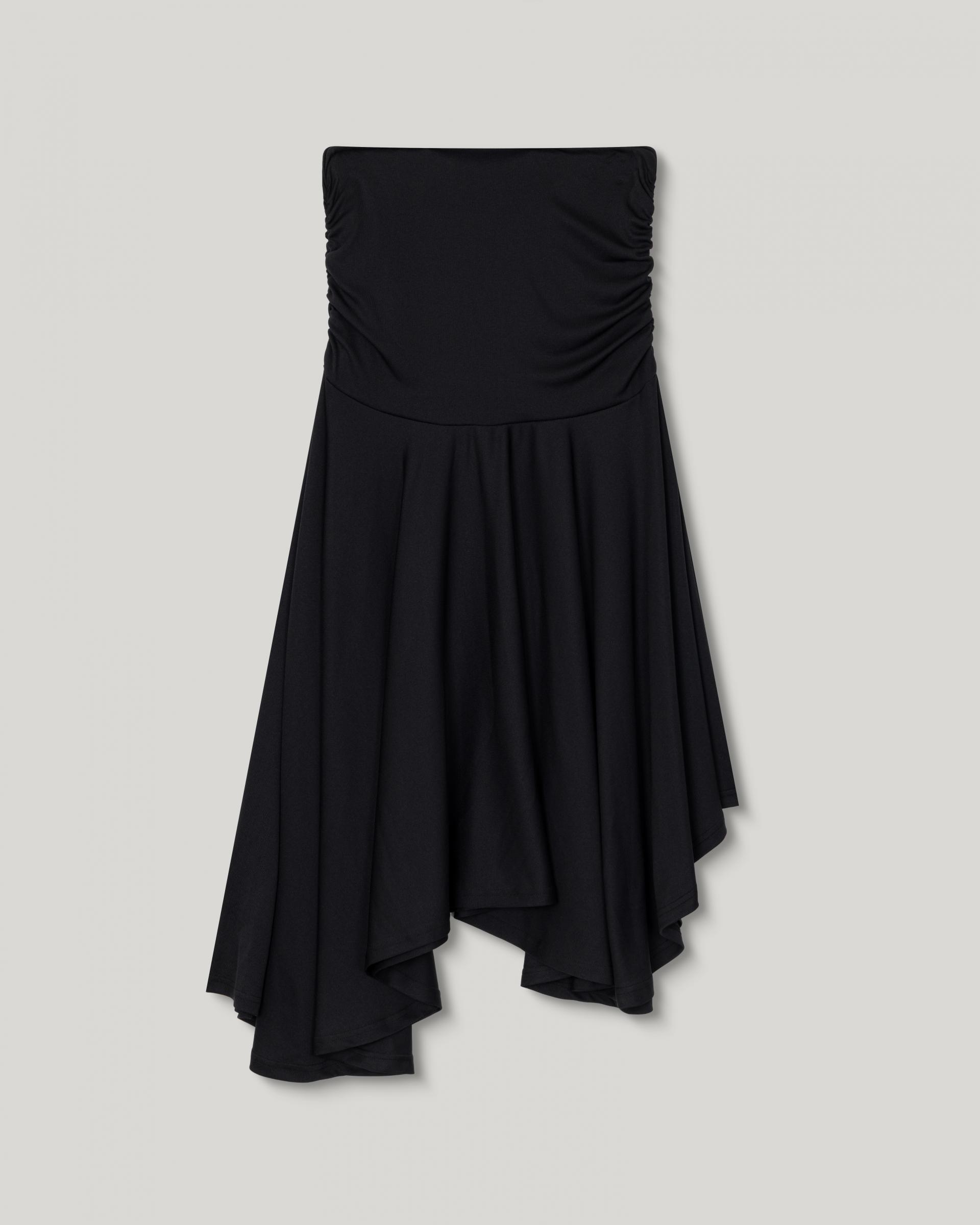 Hane Draped Asymmetric Skirt [Black]