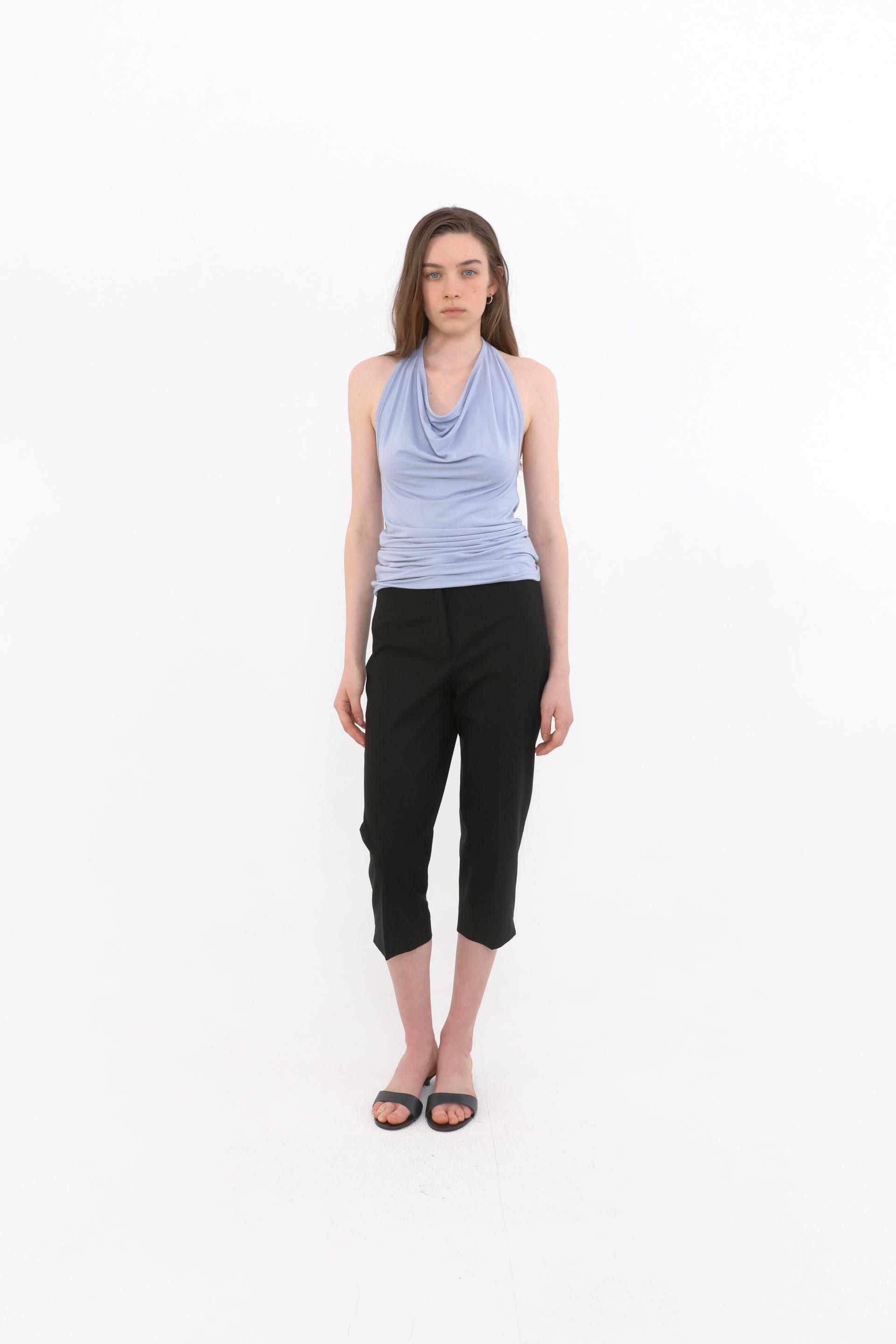 Wonder Linen Capri Slacks [Black]