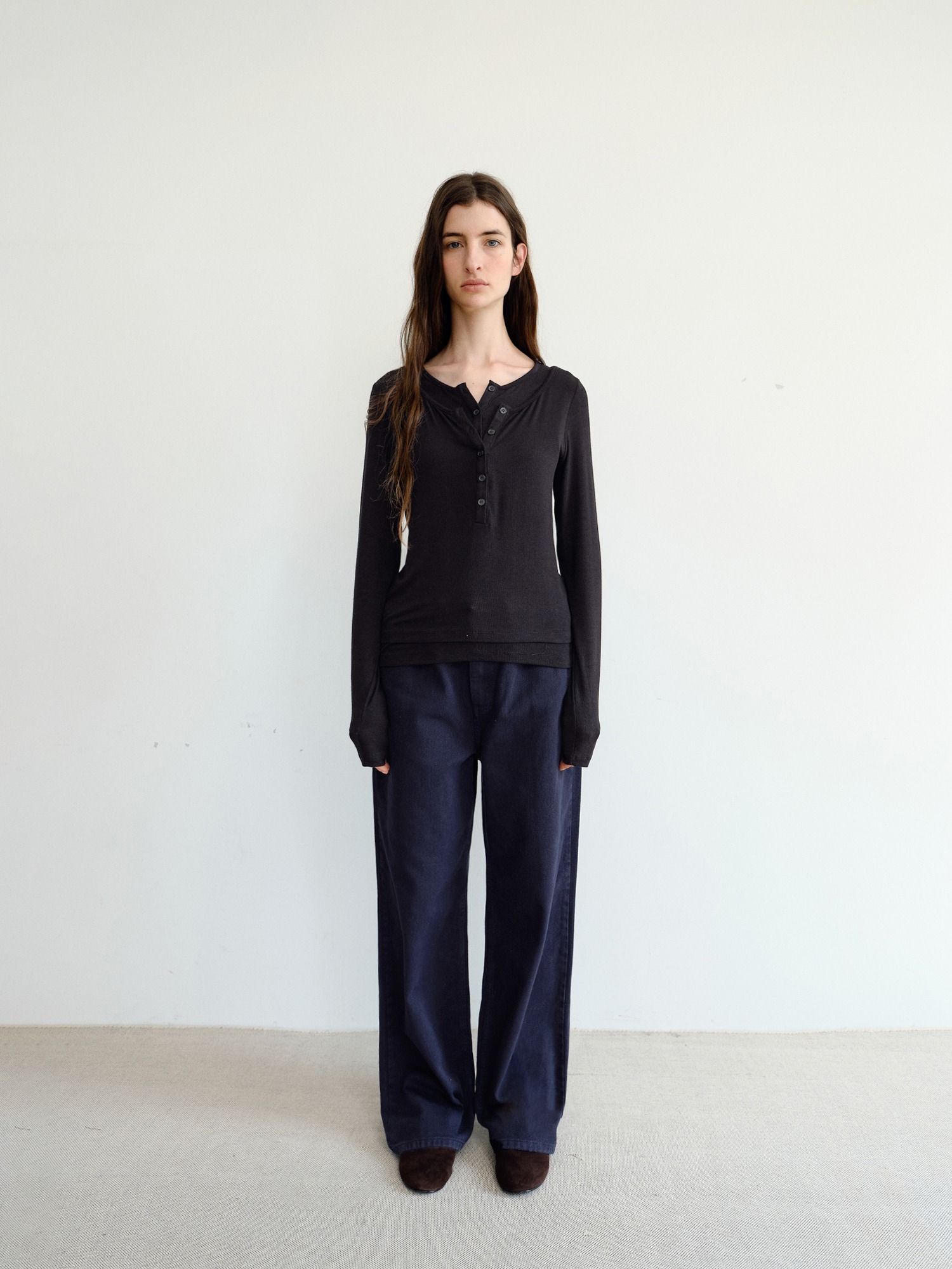 Veil Layered T-shirt [Black]