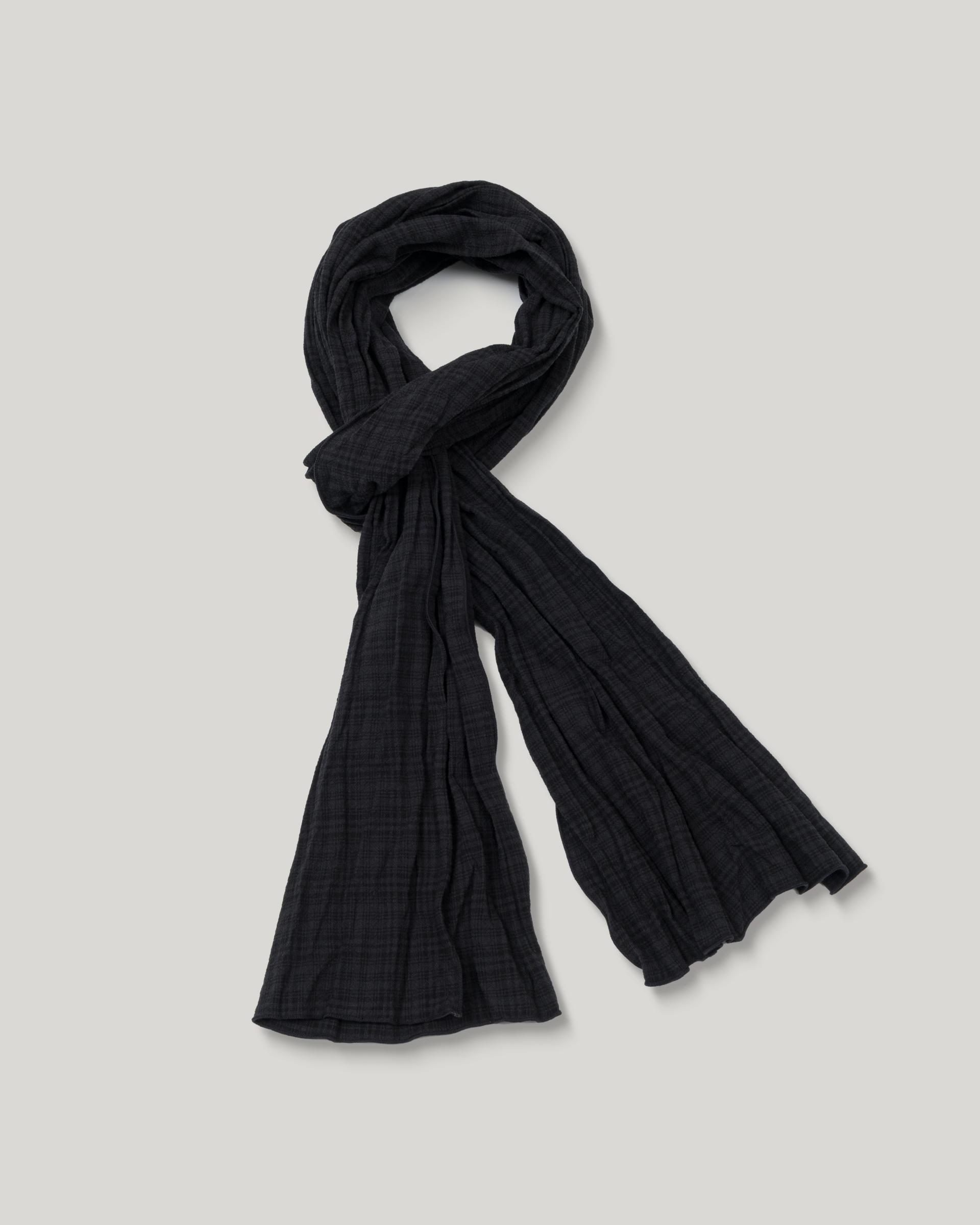 Ripple Check Scarf [Black] (9/16일 순차배송)