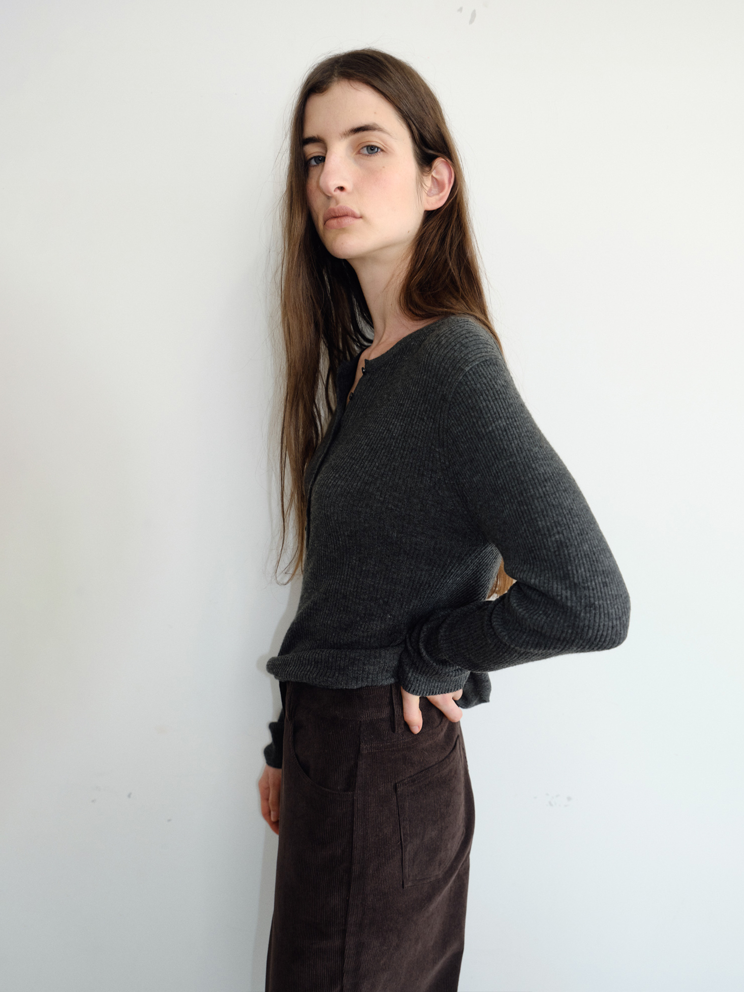 Hale Henley Knit [Charcoal]