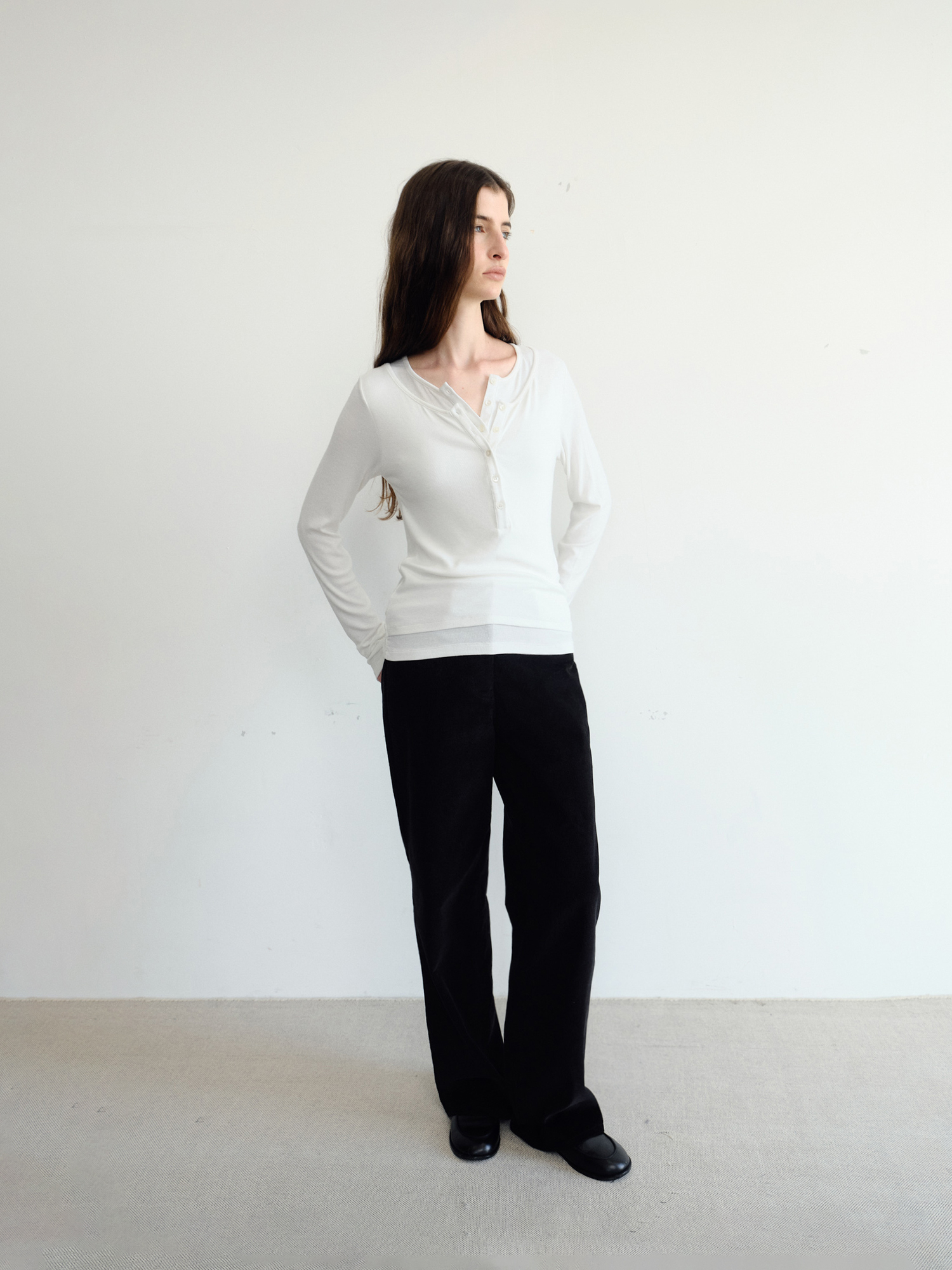 Veil Layered T-shirt [Ivory]