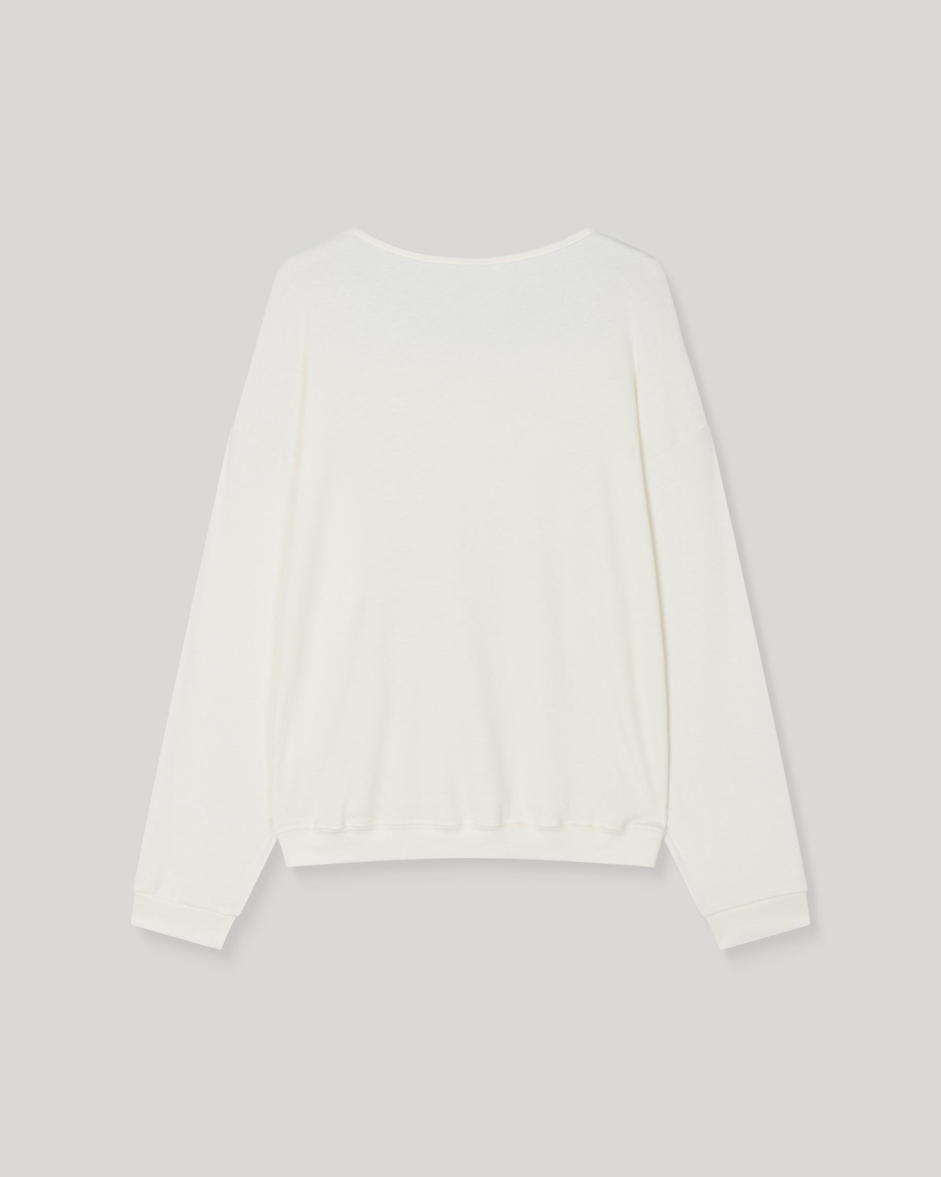Leno Wool V-neck T-shirt [Ivory]