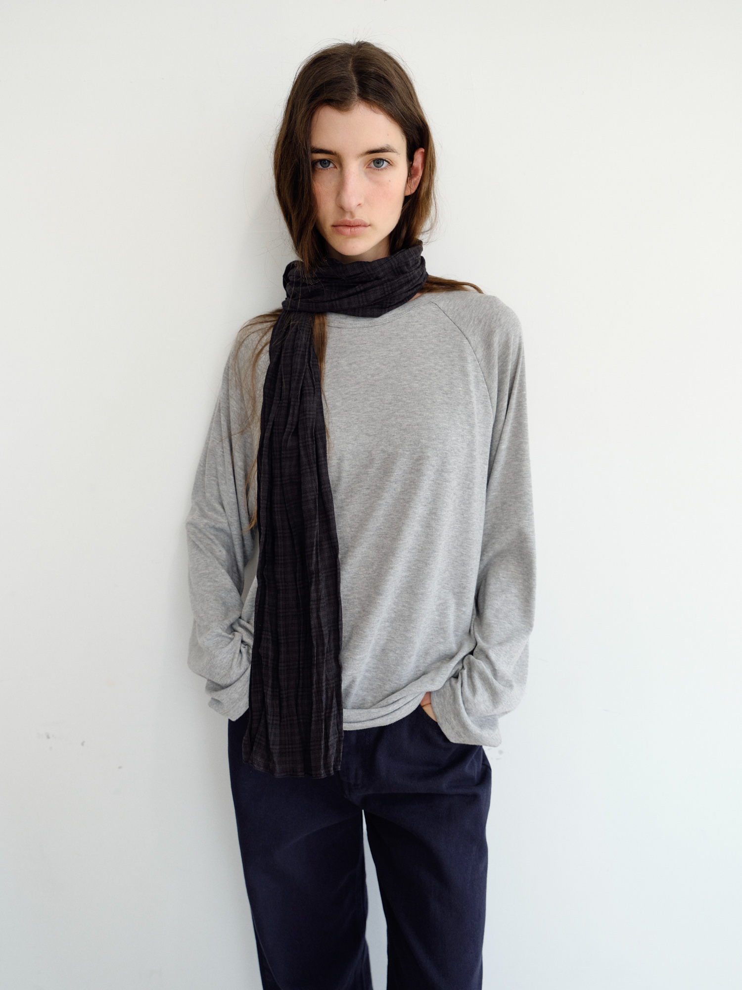 Ripple Check Scarf [Black]