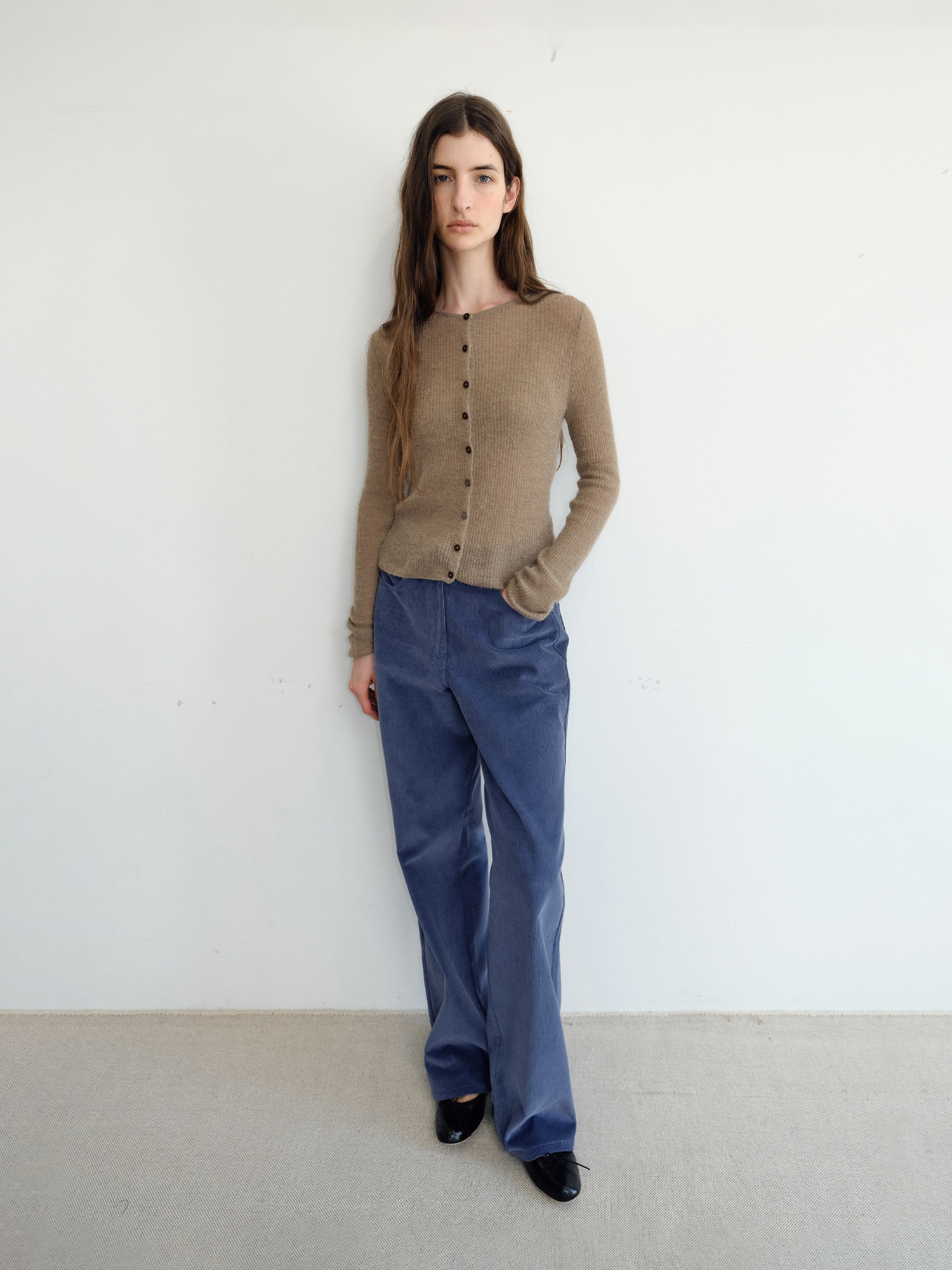 Elio Wool Knit Cardigan [Brown]
