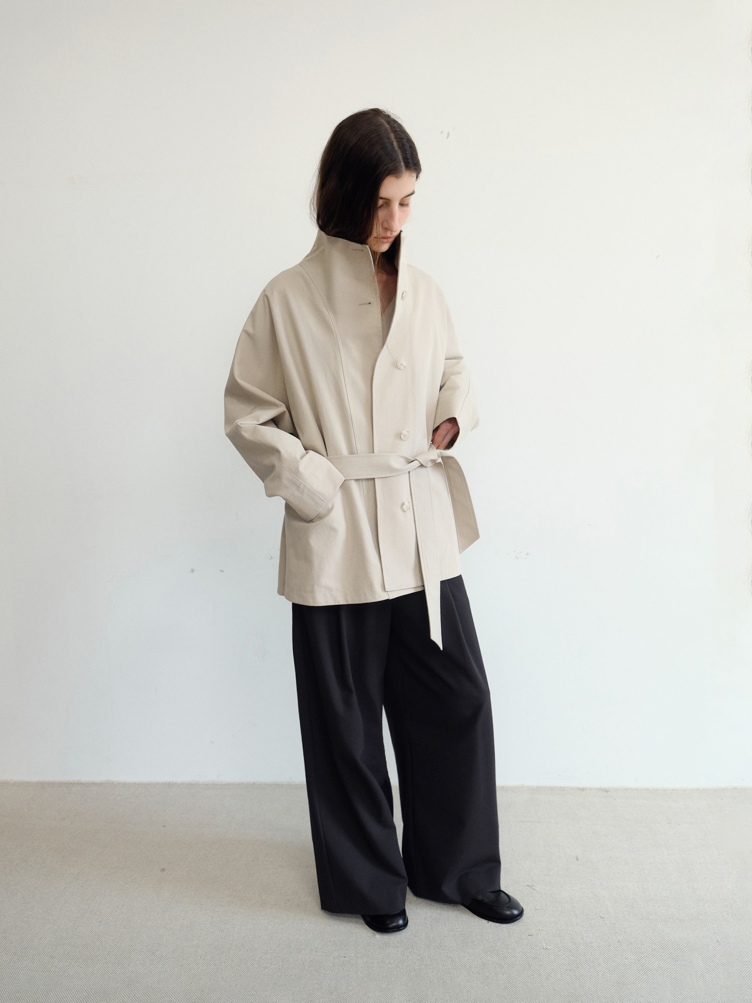 Dane Half Trench Coat [Beige]