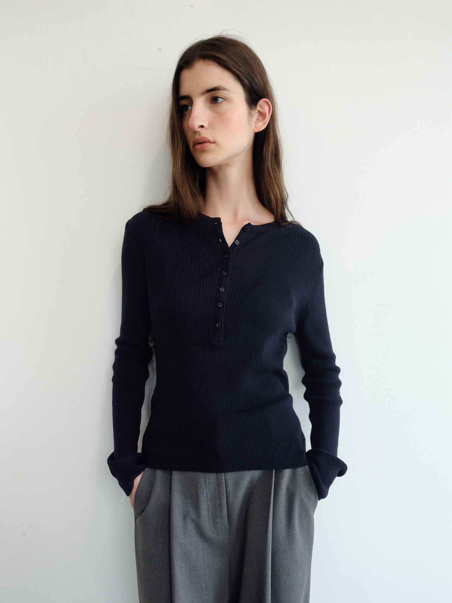 Hale Henley Knit [Navy]