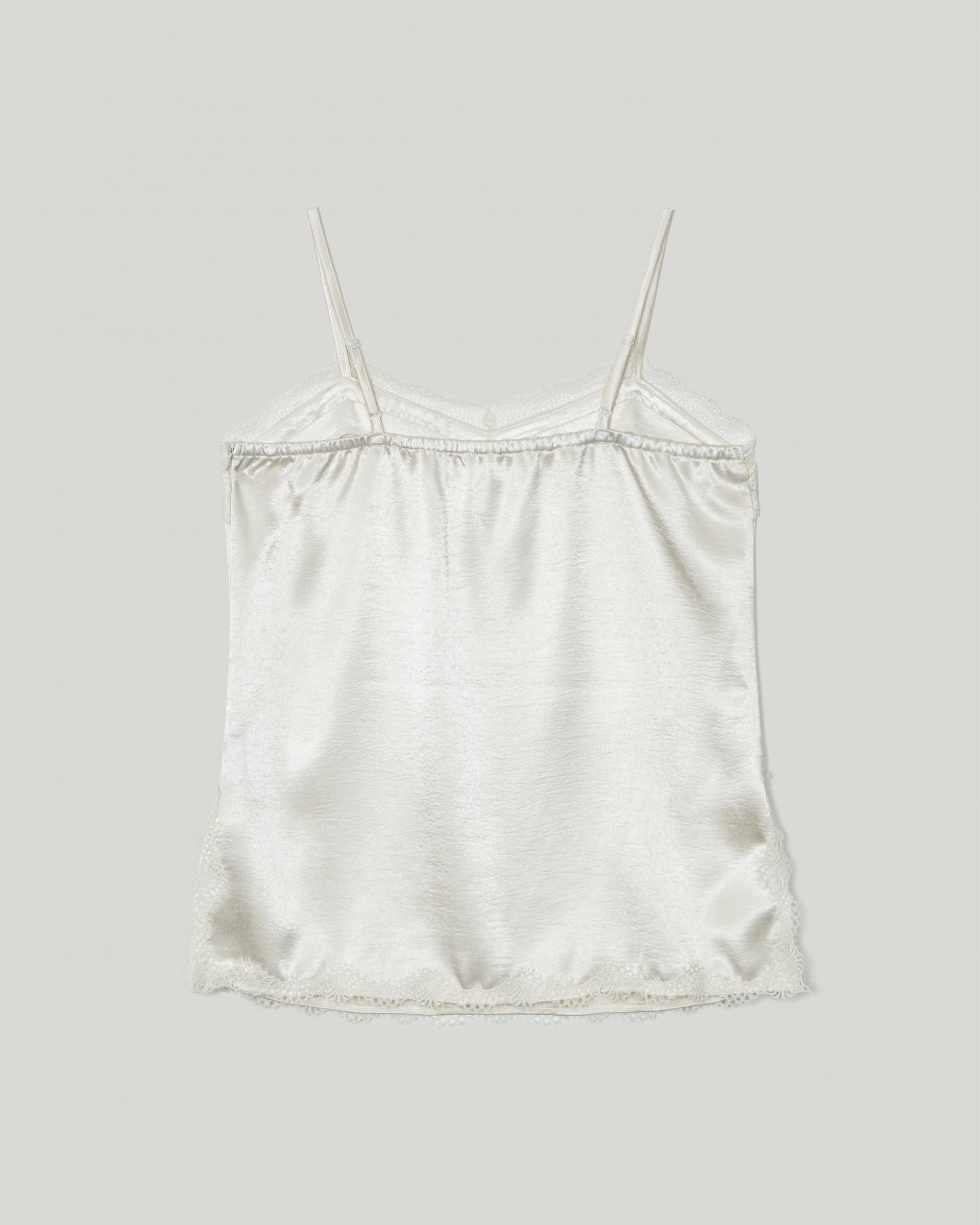 Lace Satin Slip Camisole [Ivory]