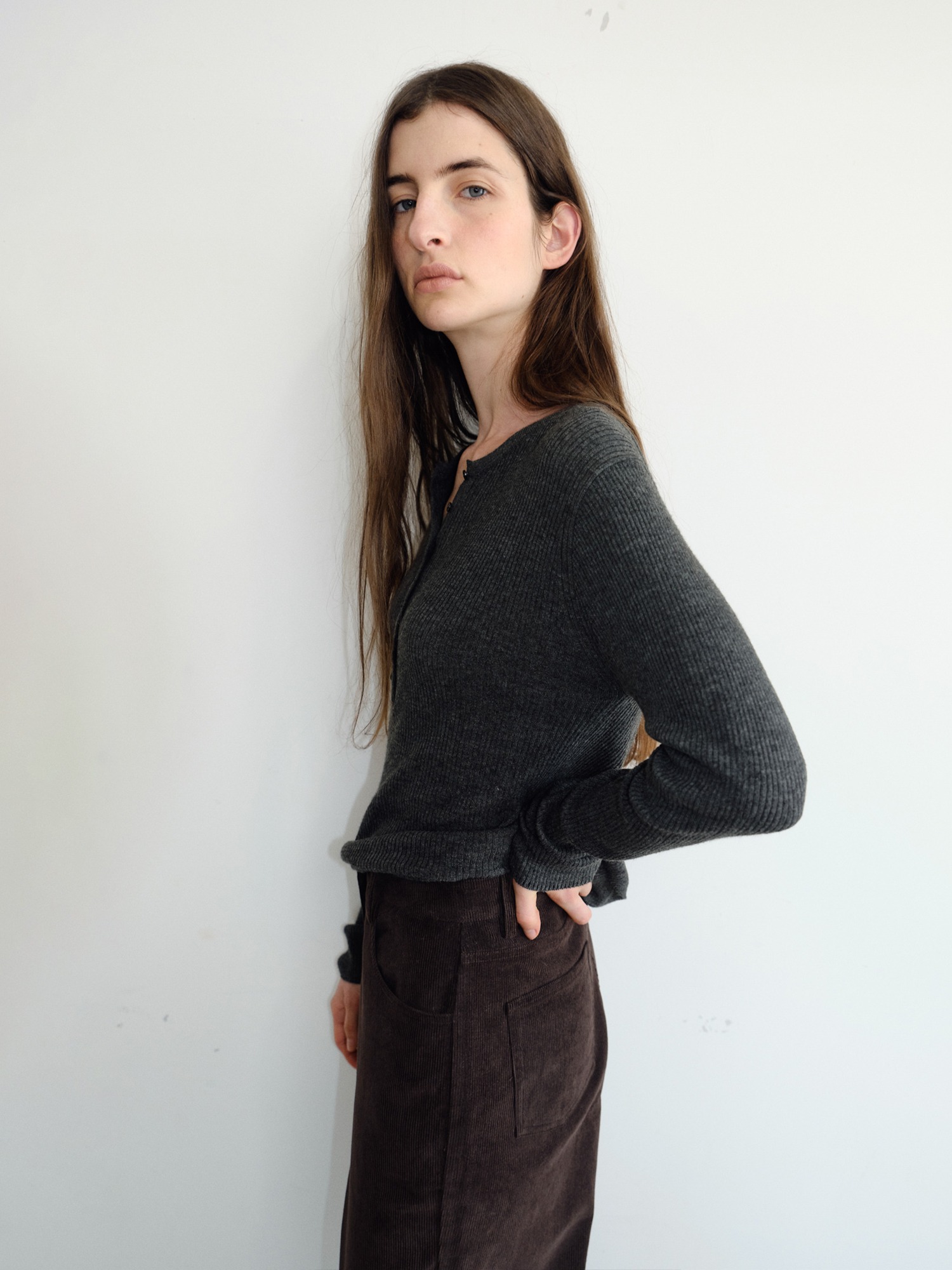 Hale Henley Knit [Charcoal]