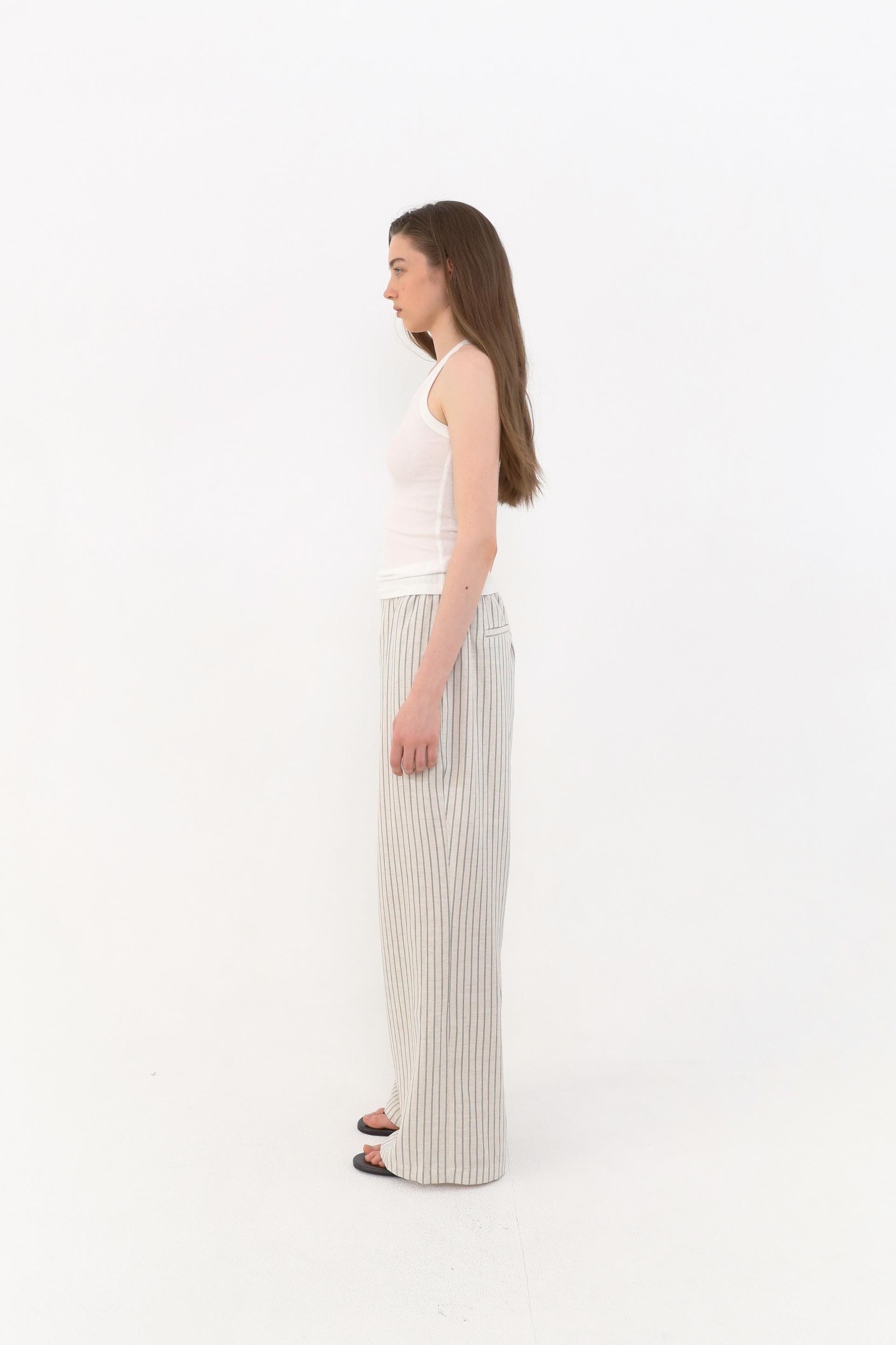 Ver Stripe Linen Pants [Black]