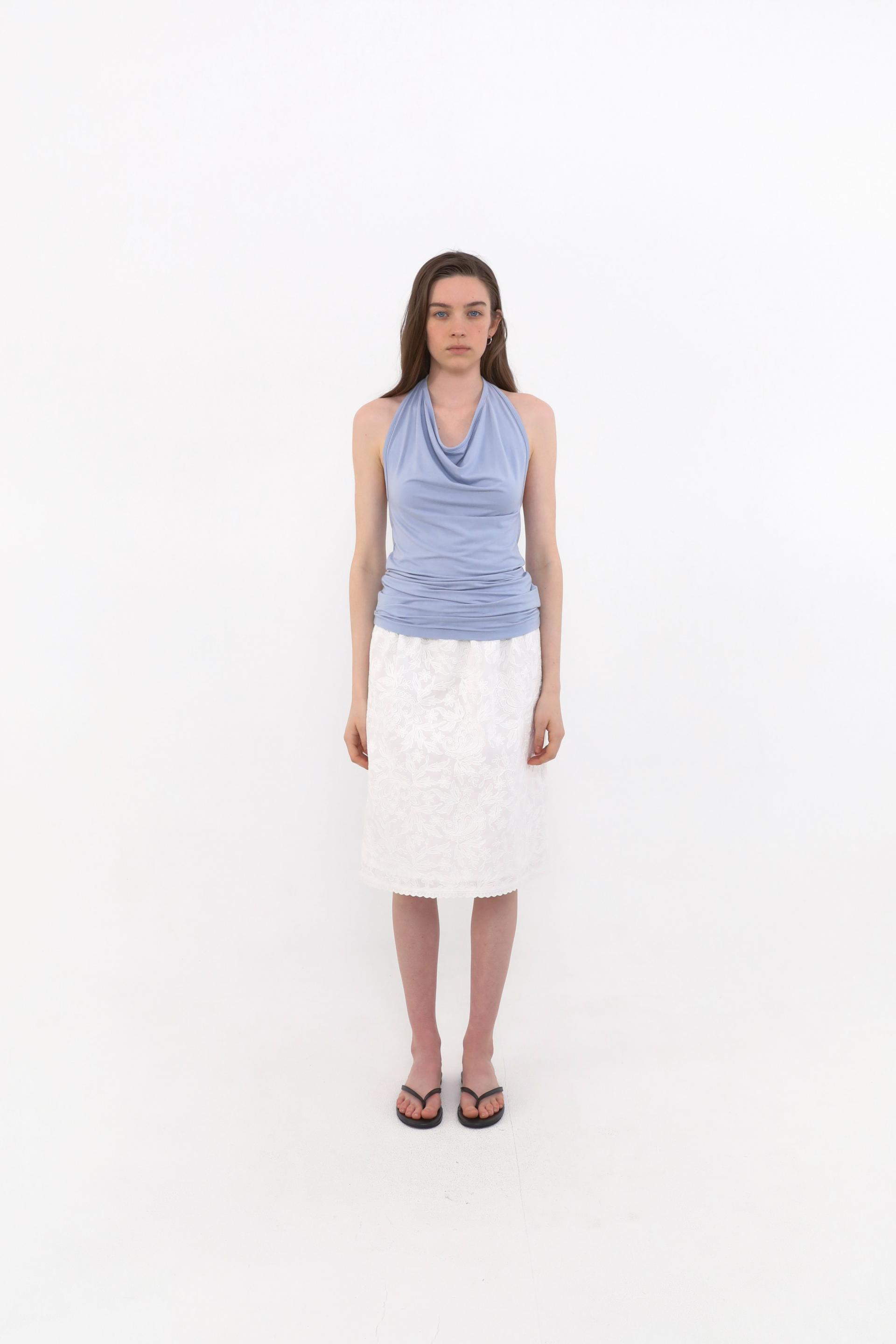 Eyelet Flower Pattern Skirt [Ivory]