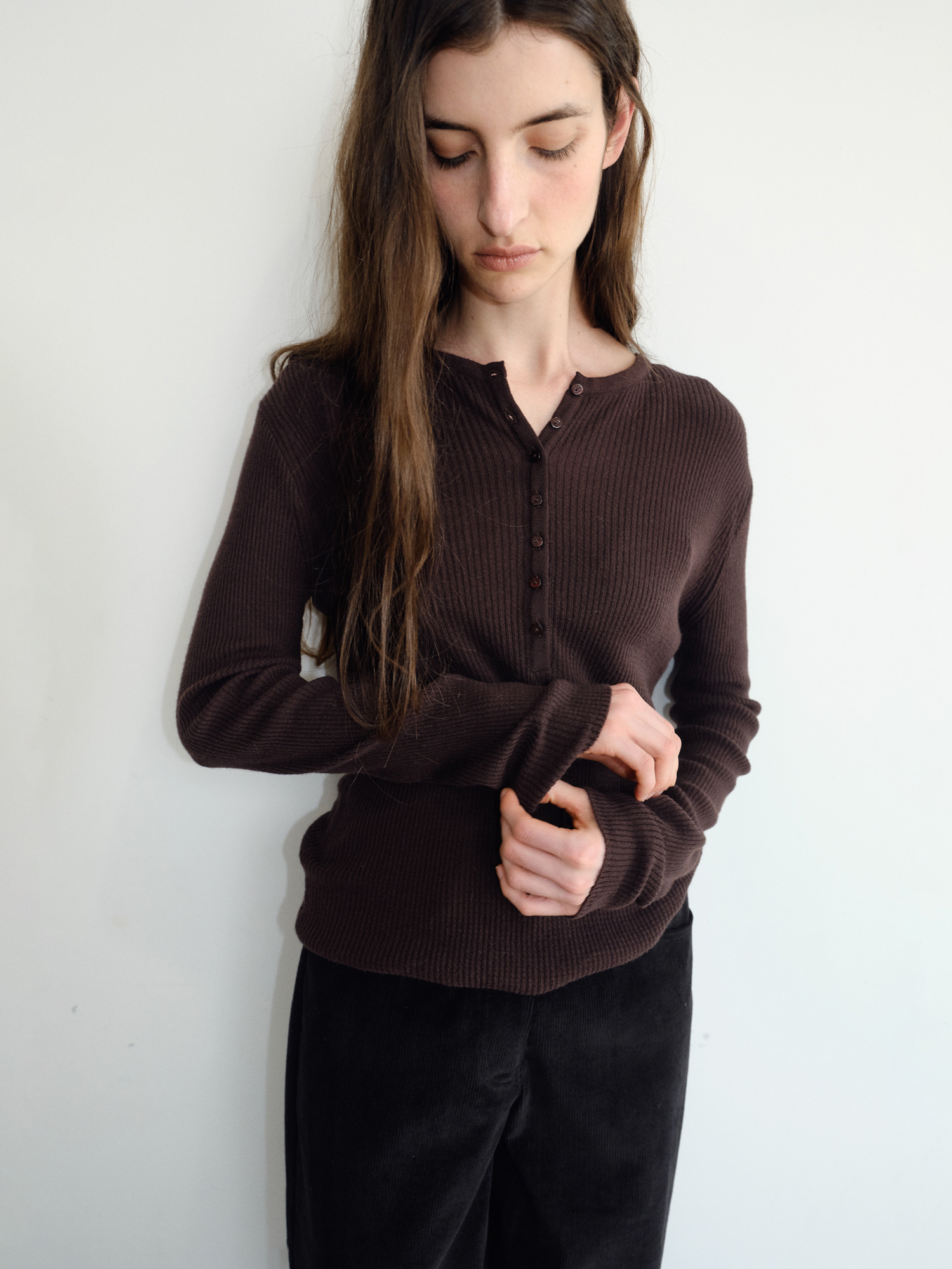 Hale Henley Knit [Brown]