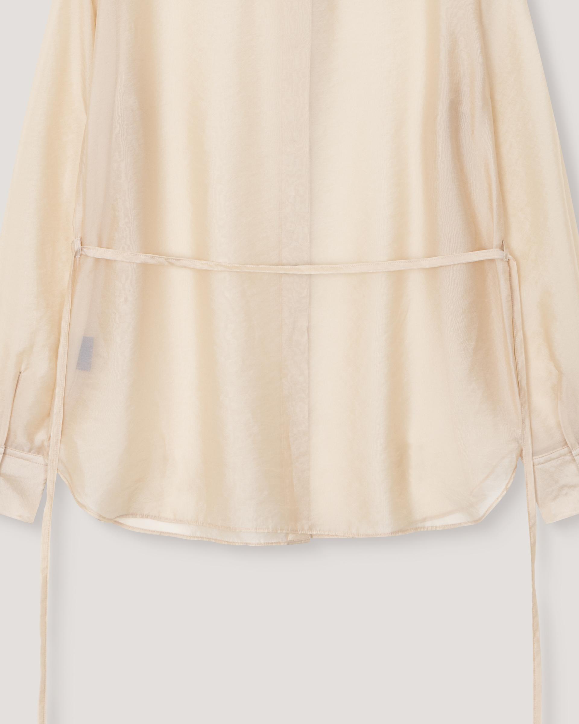 Mare Belted Sheer Blouse [Beige]