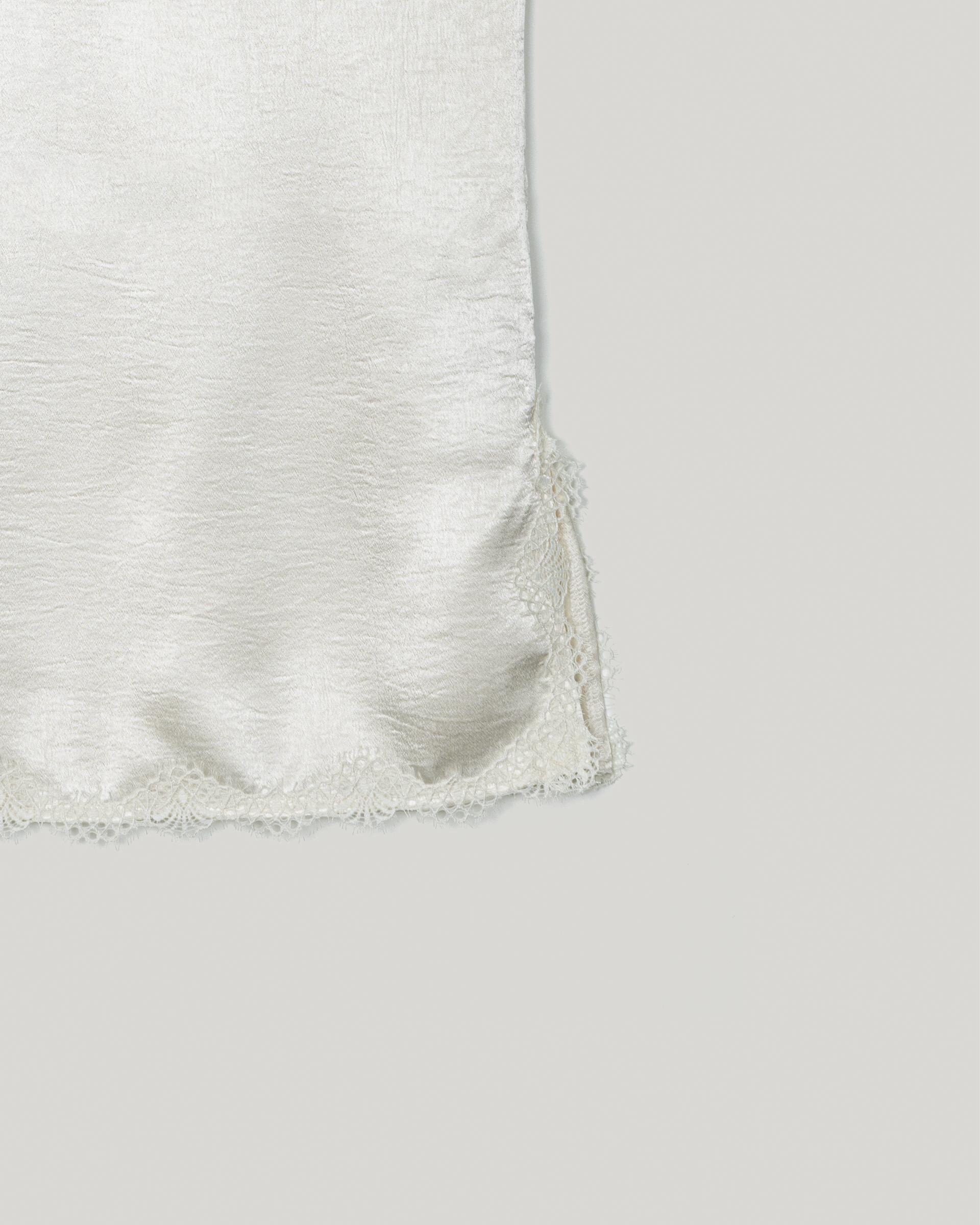 Lace Satin Slip Camisole [Ivory]