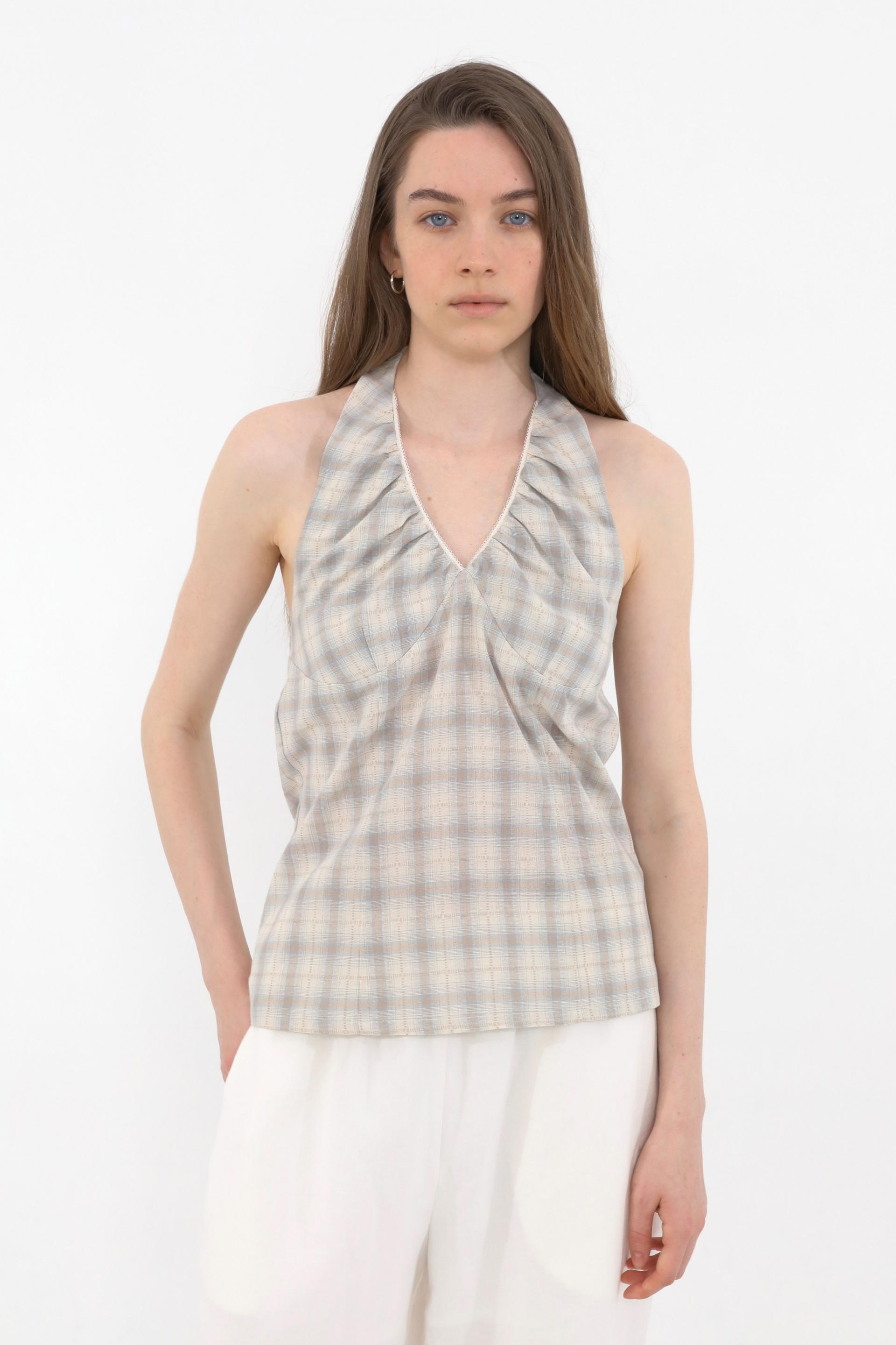 Plaid Halterneck Blouse [Checked]
