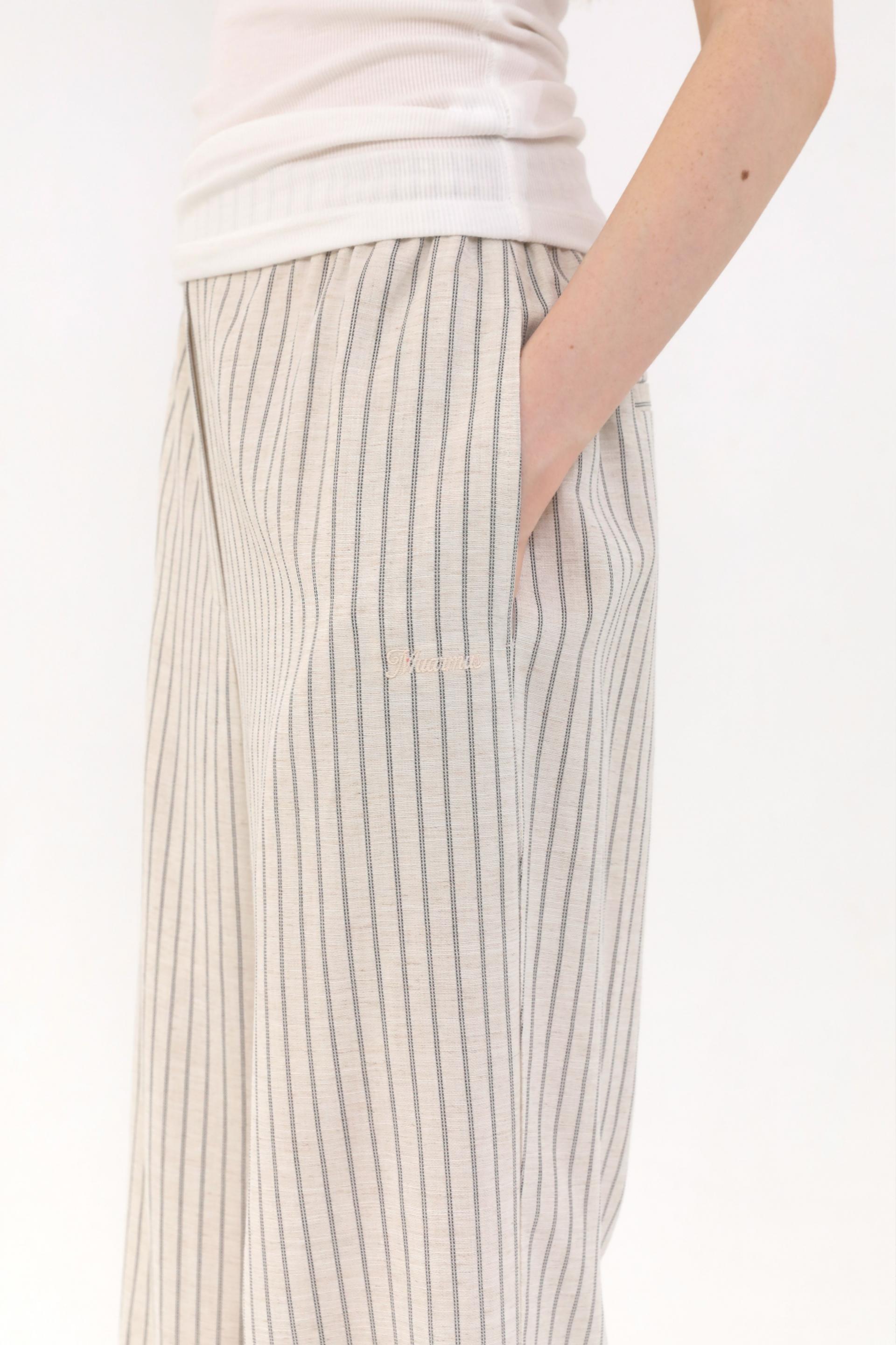 Ver Stripe Linen Pants [Black]