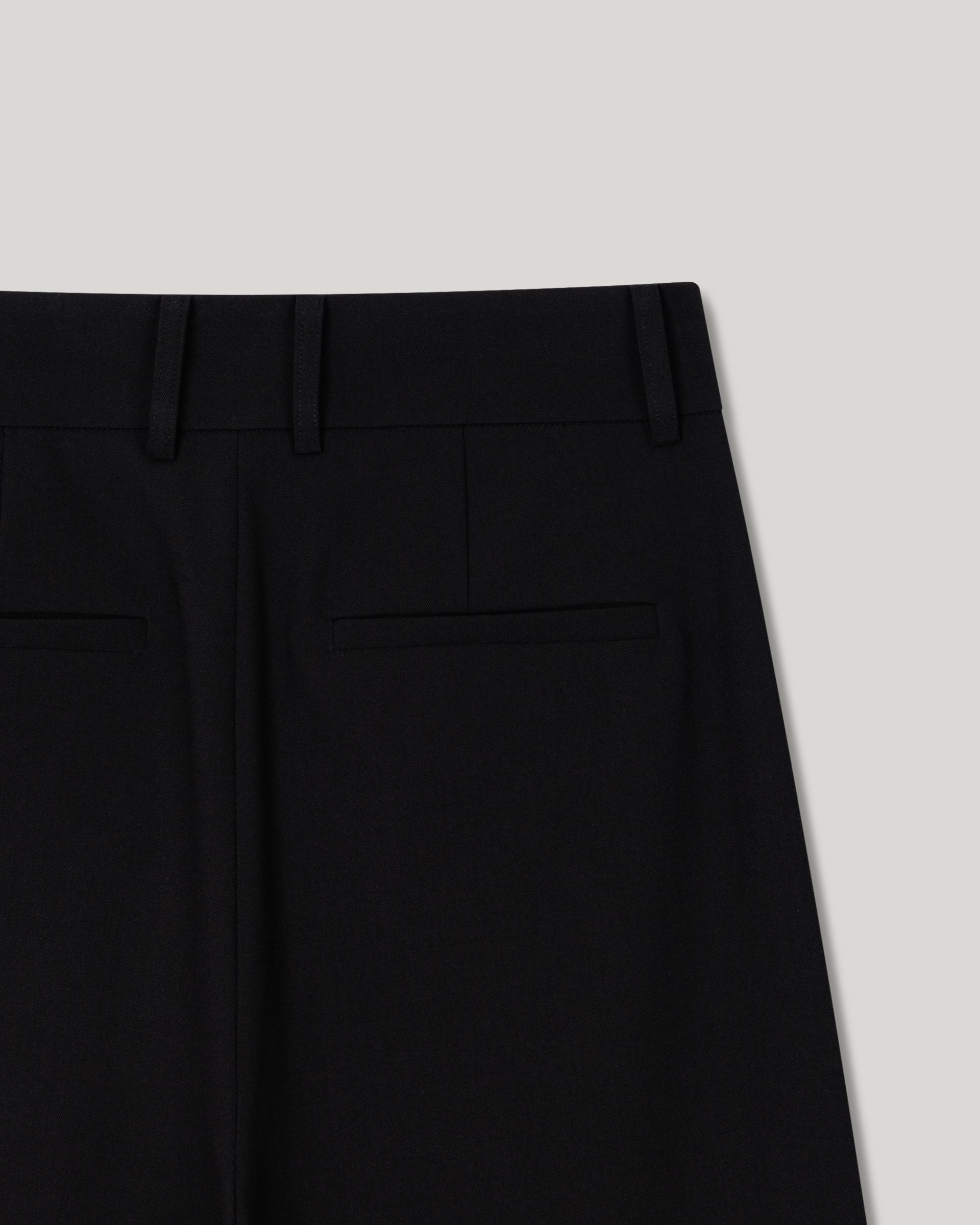 Grove Wool Wide Slacks [Black]