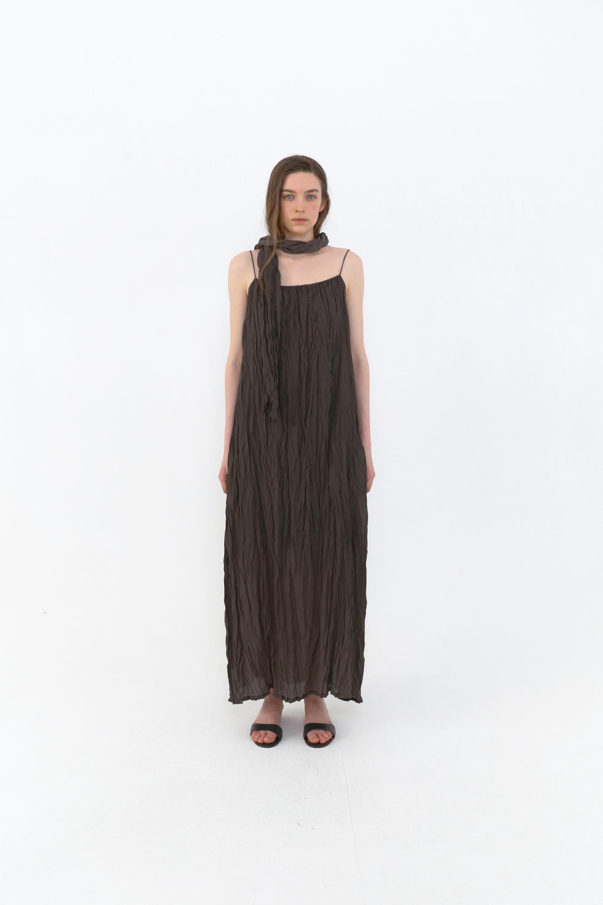 Maren Twist Scarf Dress [Brown]