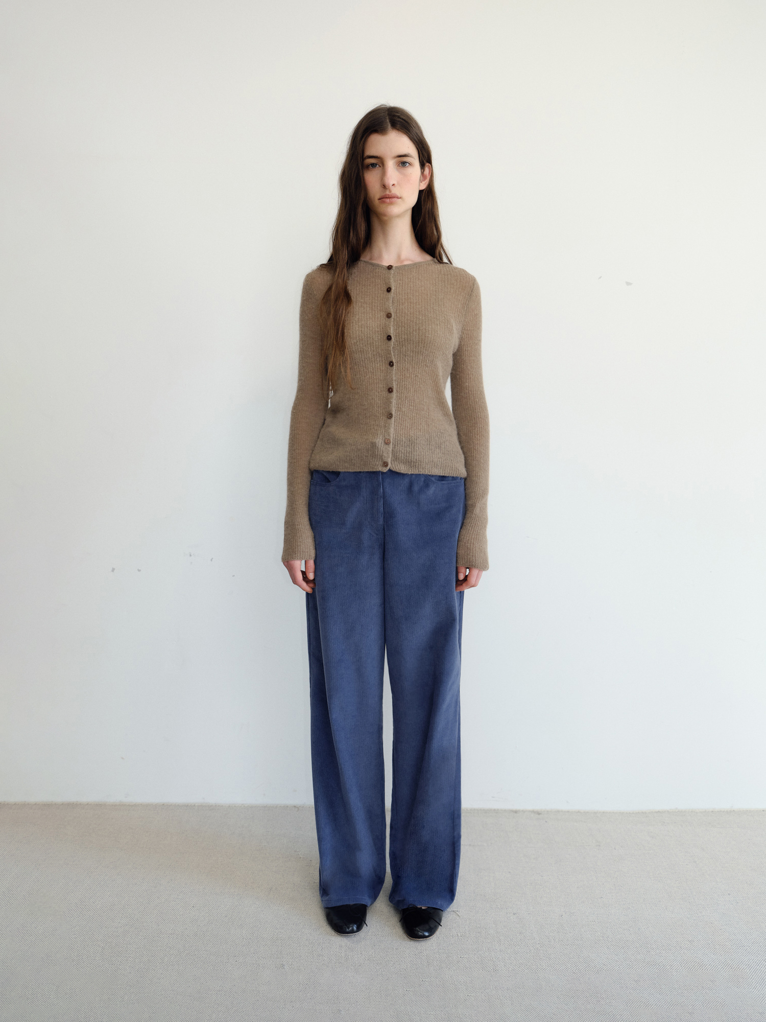 Elio Wool Knit Cardigan [Brown]