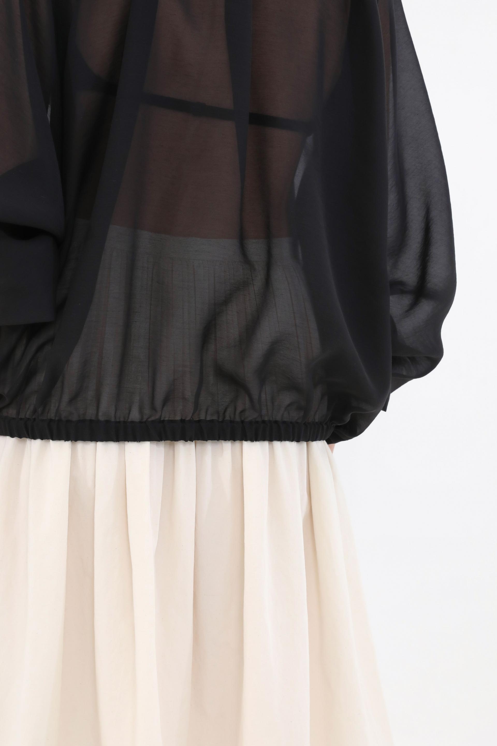 Brill Sheer Shirring Jumper [Black]
