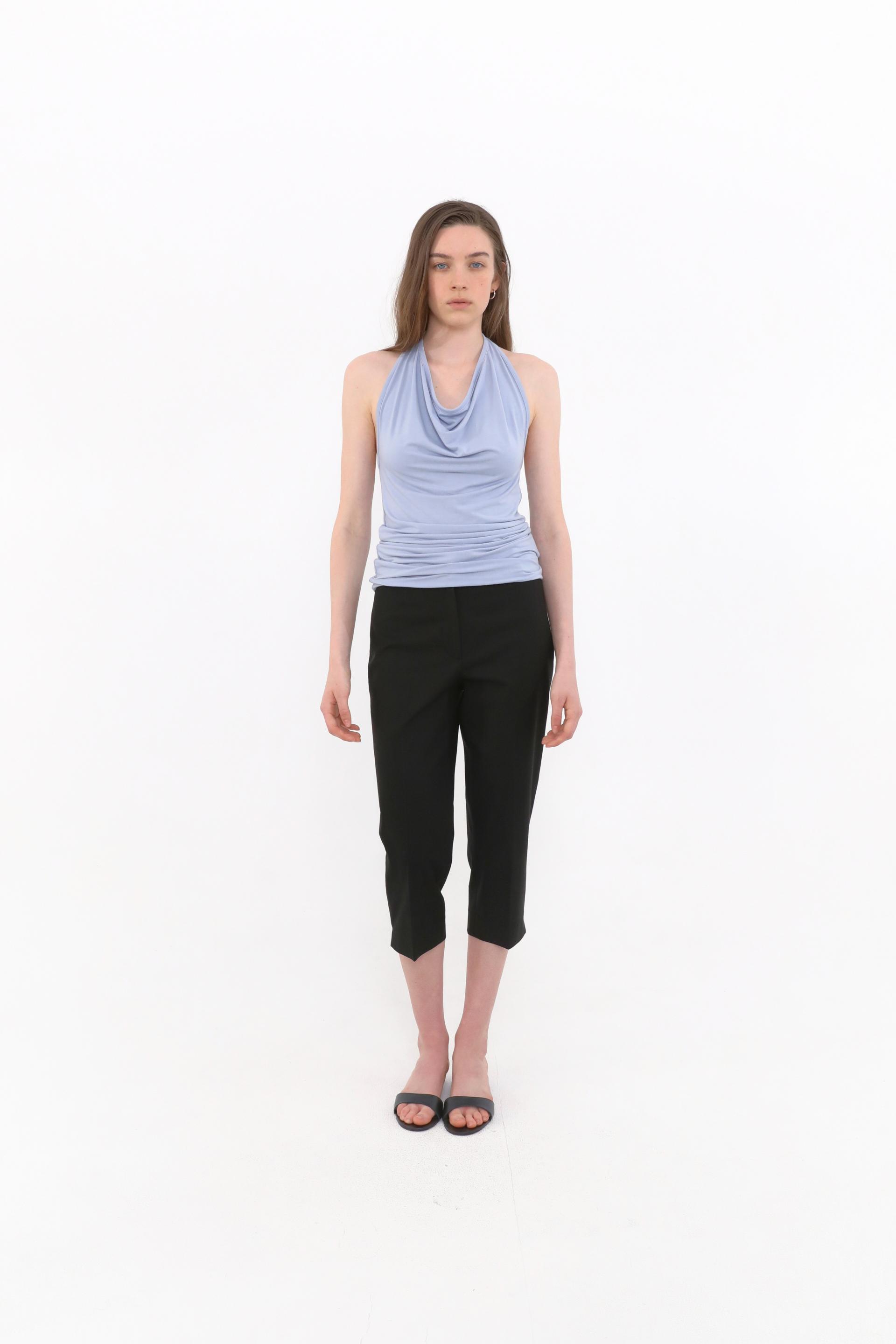 Wonder Linen Capri Slacks [Black]