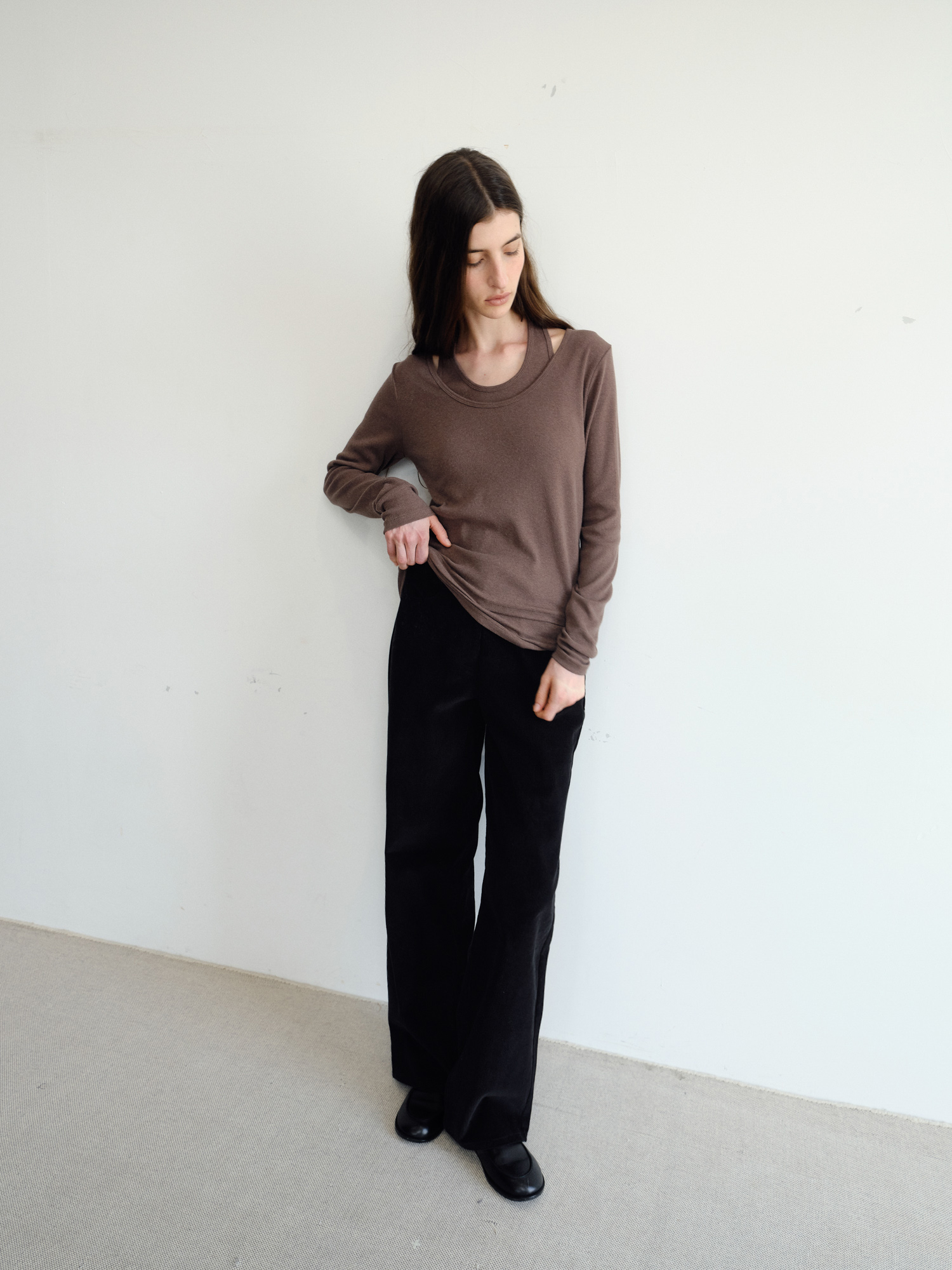 Loop Halter T-shirt [Brown]