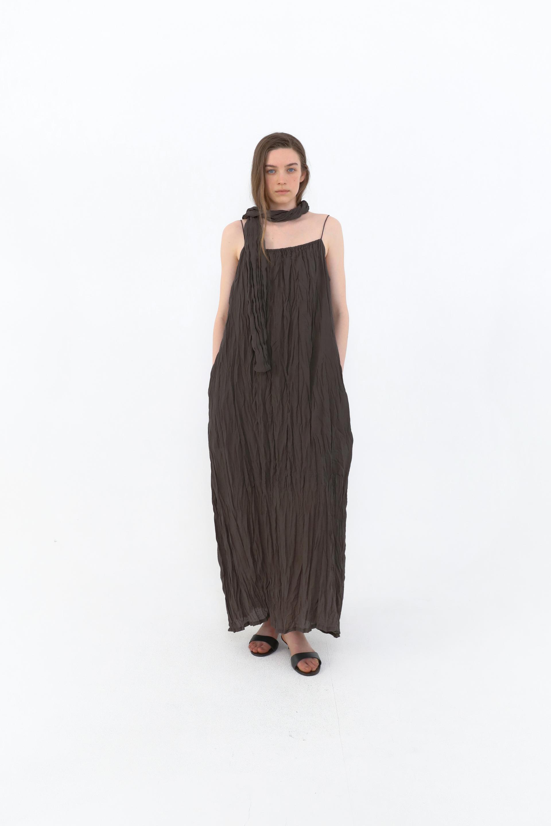 Maren Twist Scarf Dress [Brown]