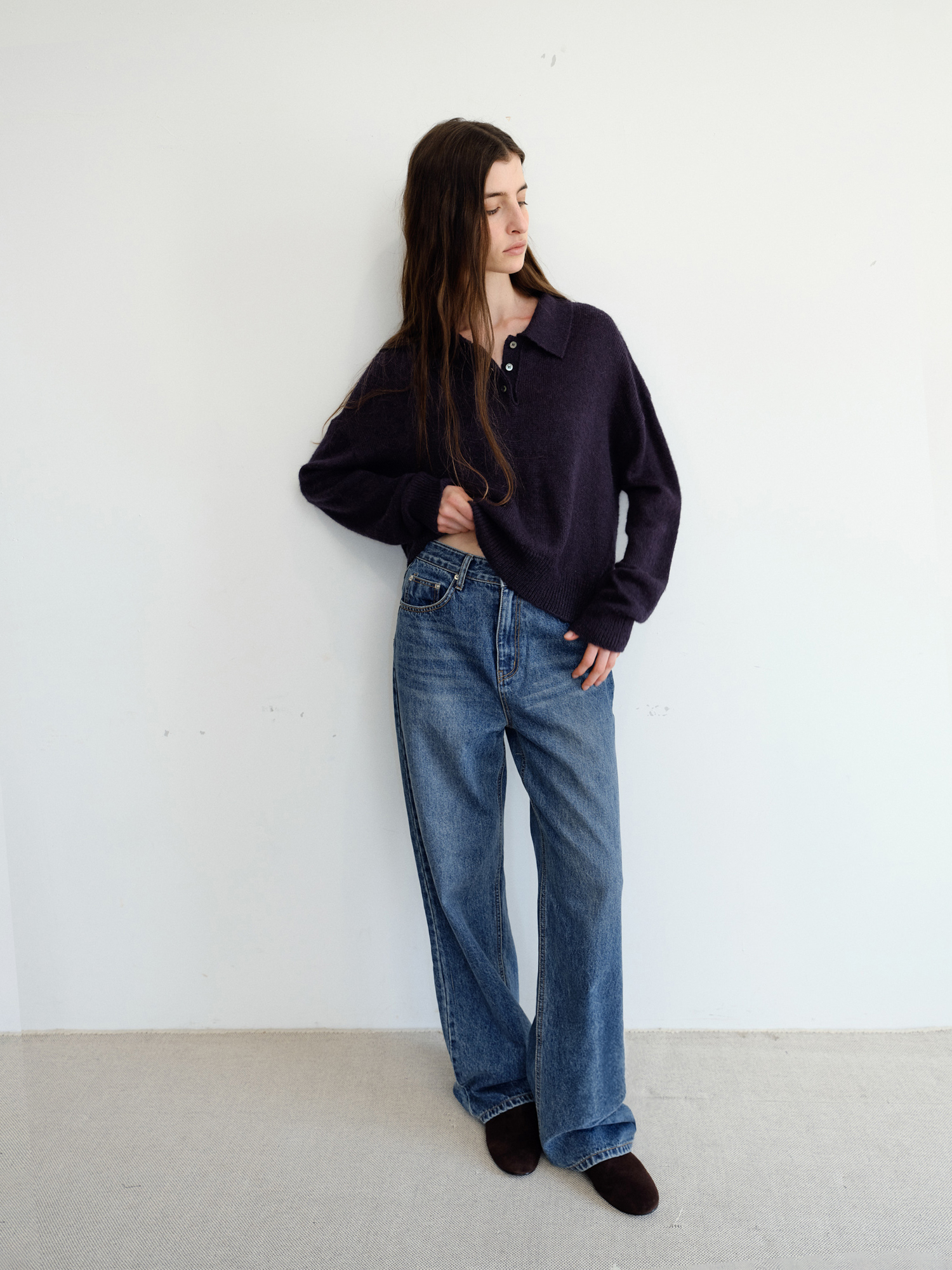 Alto Wool Collar Knit [Navy]