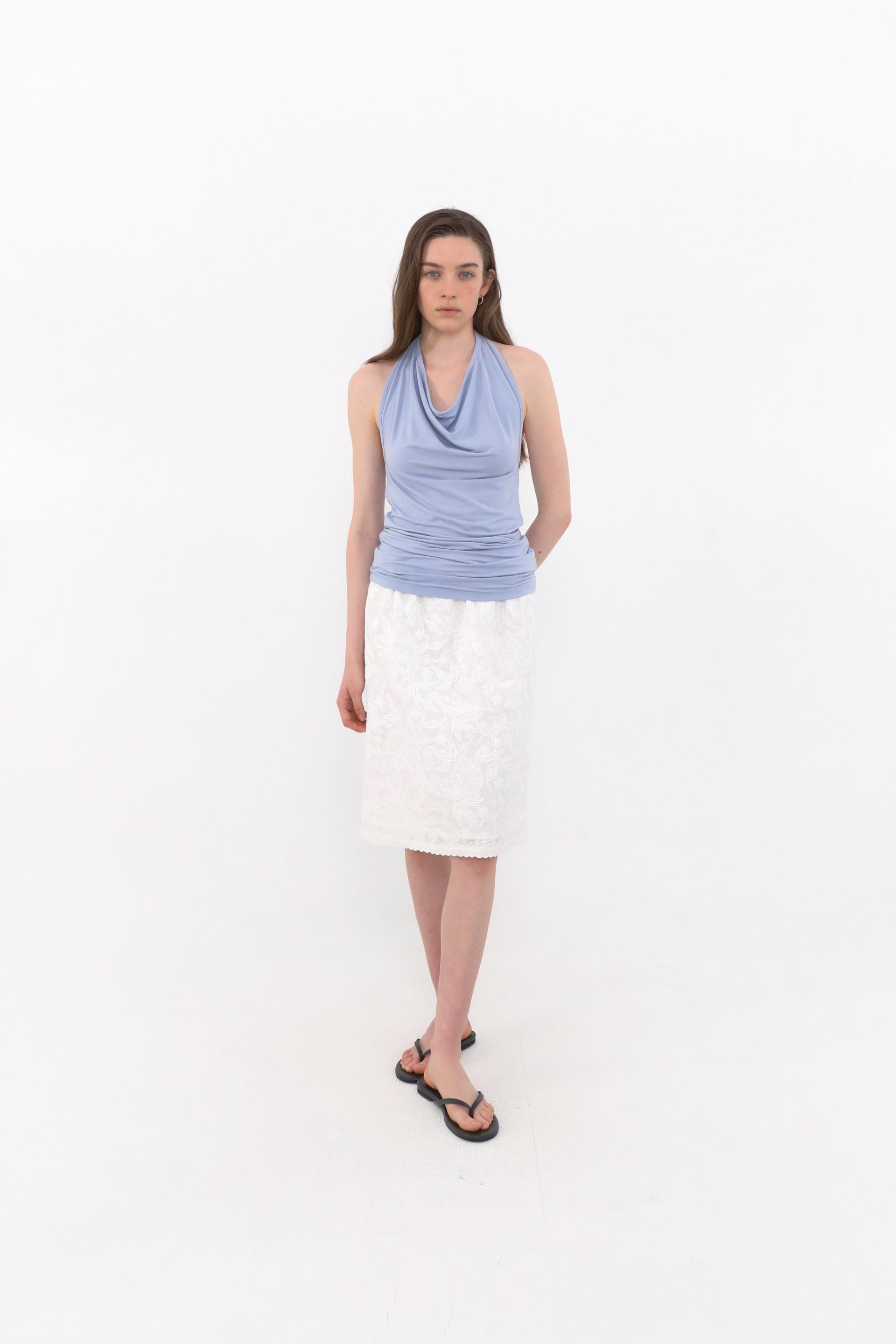 Eyelet Flower Pattern Skirt [Ivory]