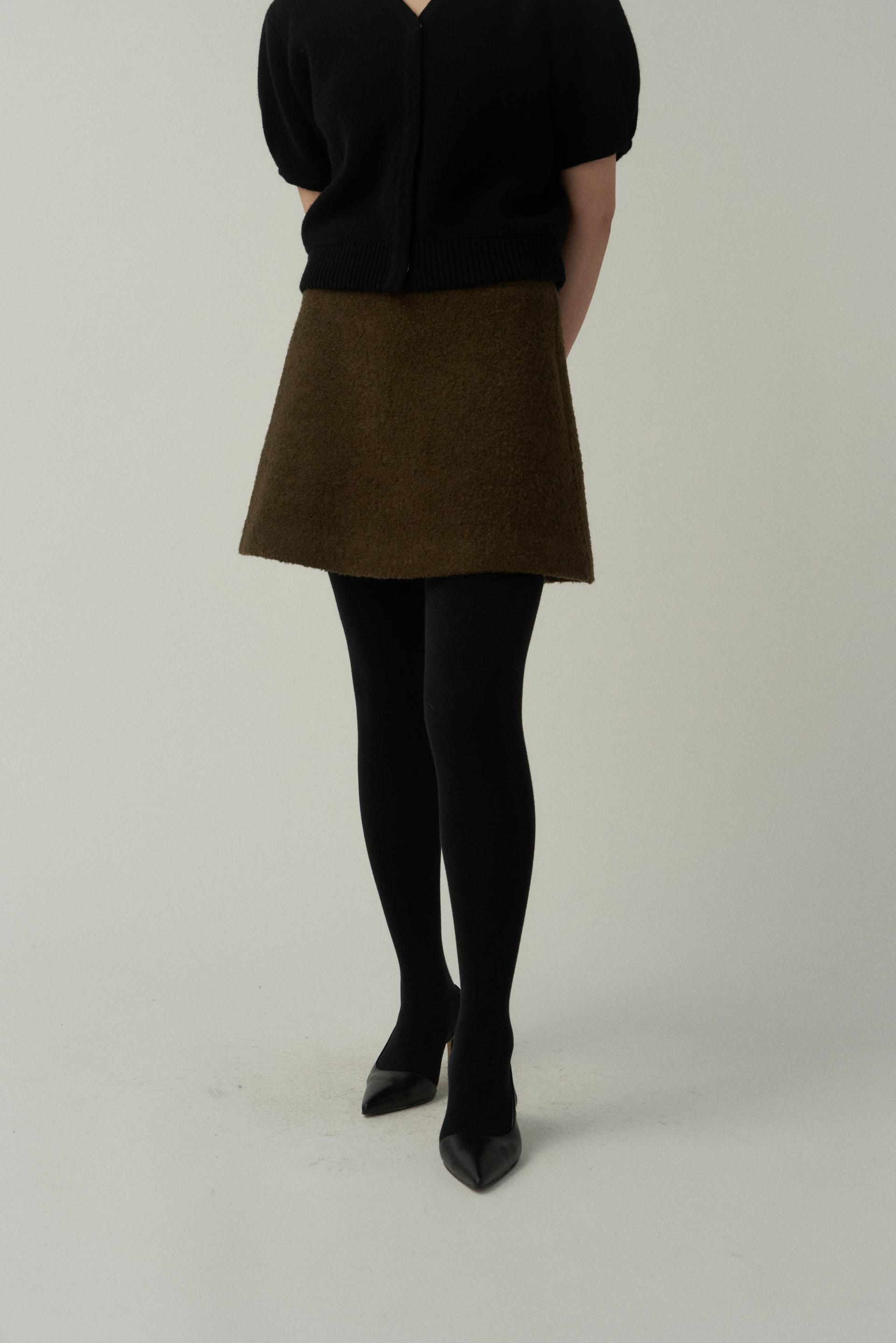 MUSINSA公式 | MUARMUS Barnett Wool Skirt - Brown