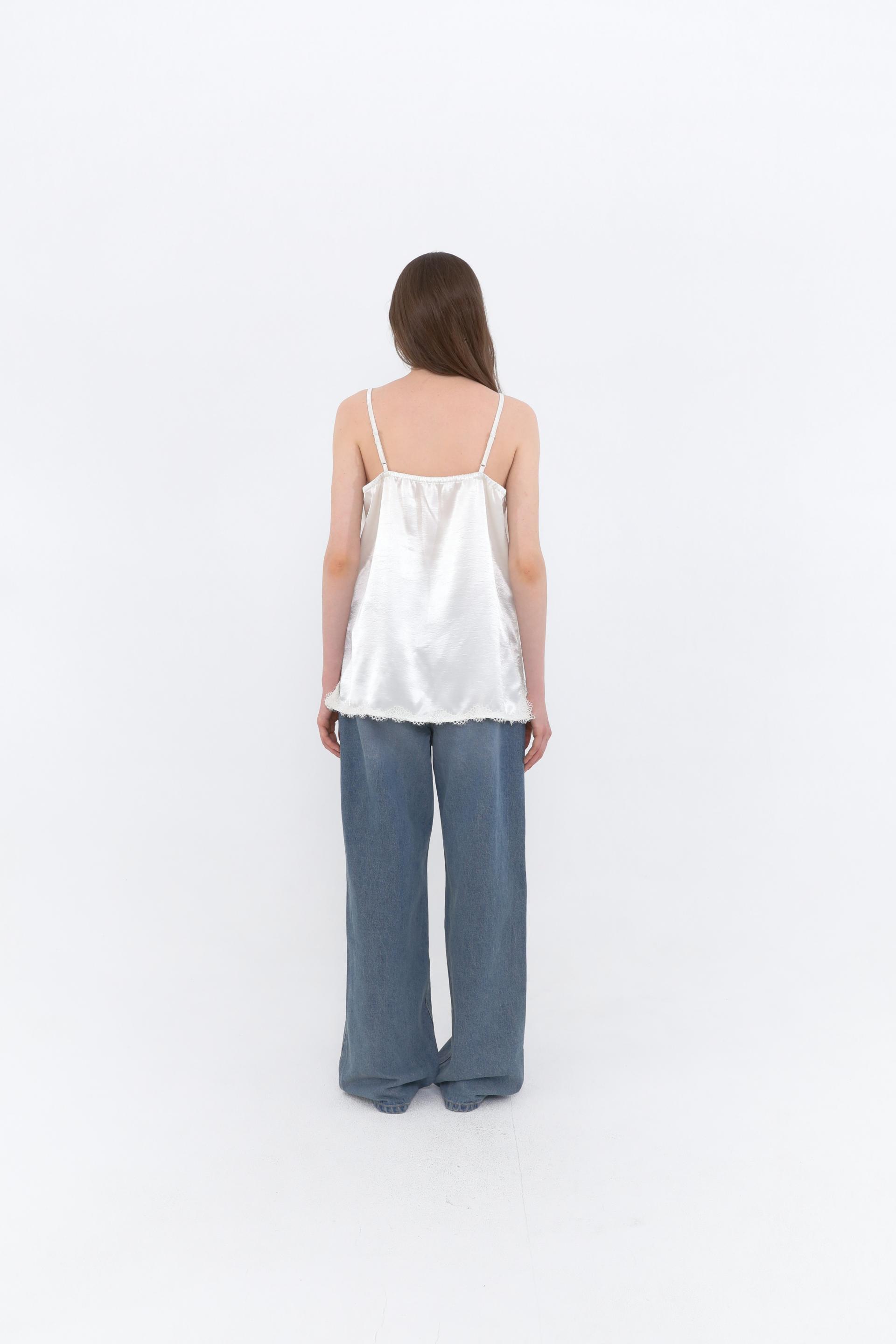 Lace Satin Slip Camisole [Ivory]