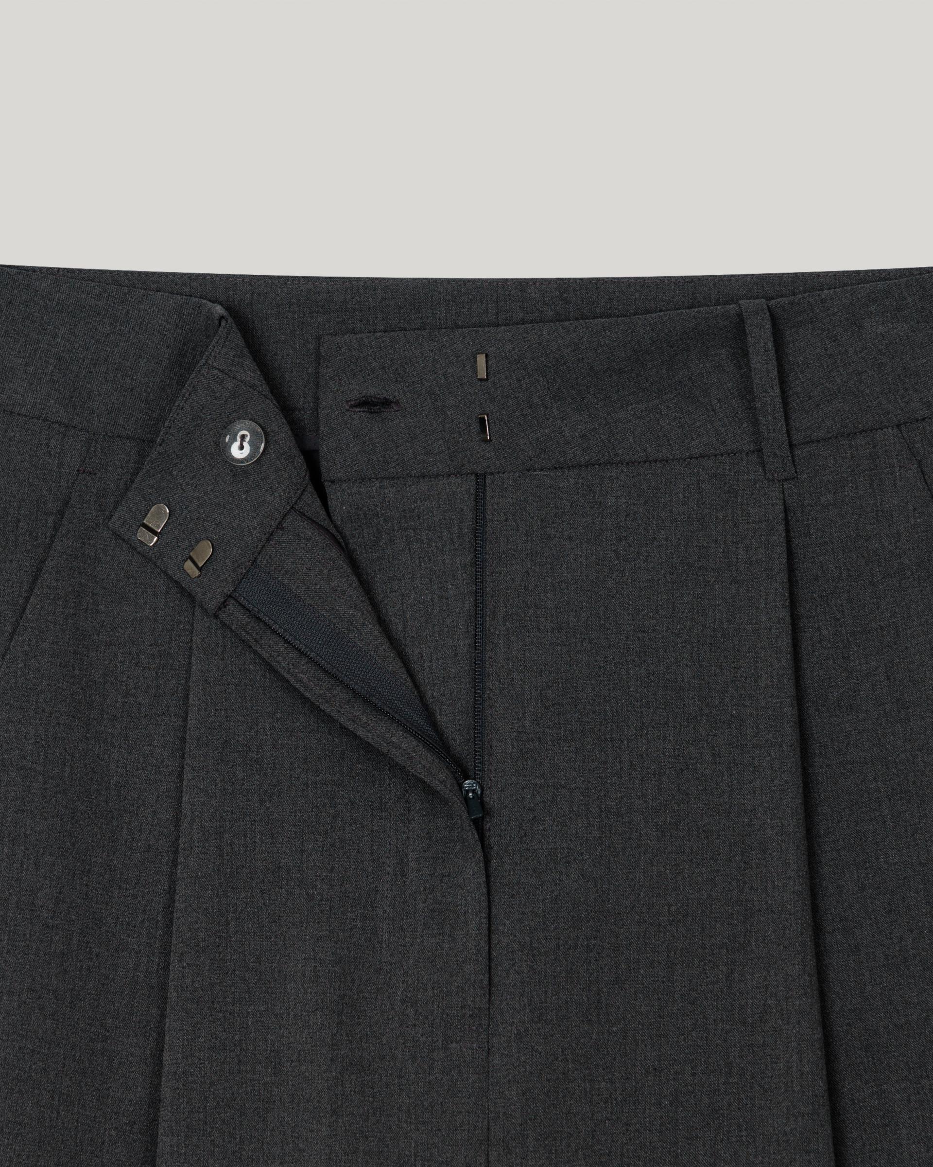 Grove Wool Wide Slacks [Gray]