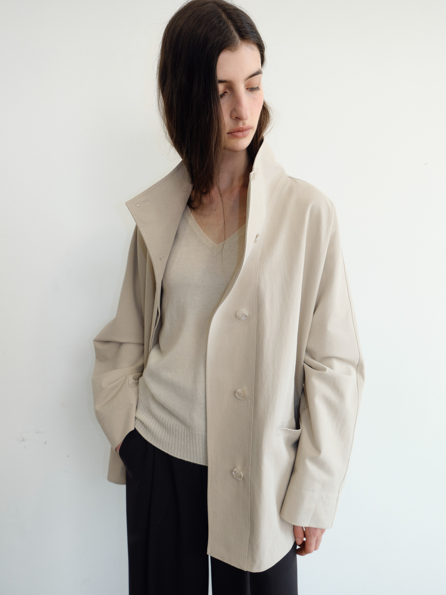 Dane Half Trench Coat [Beige]