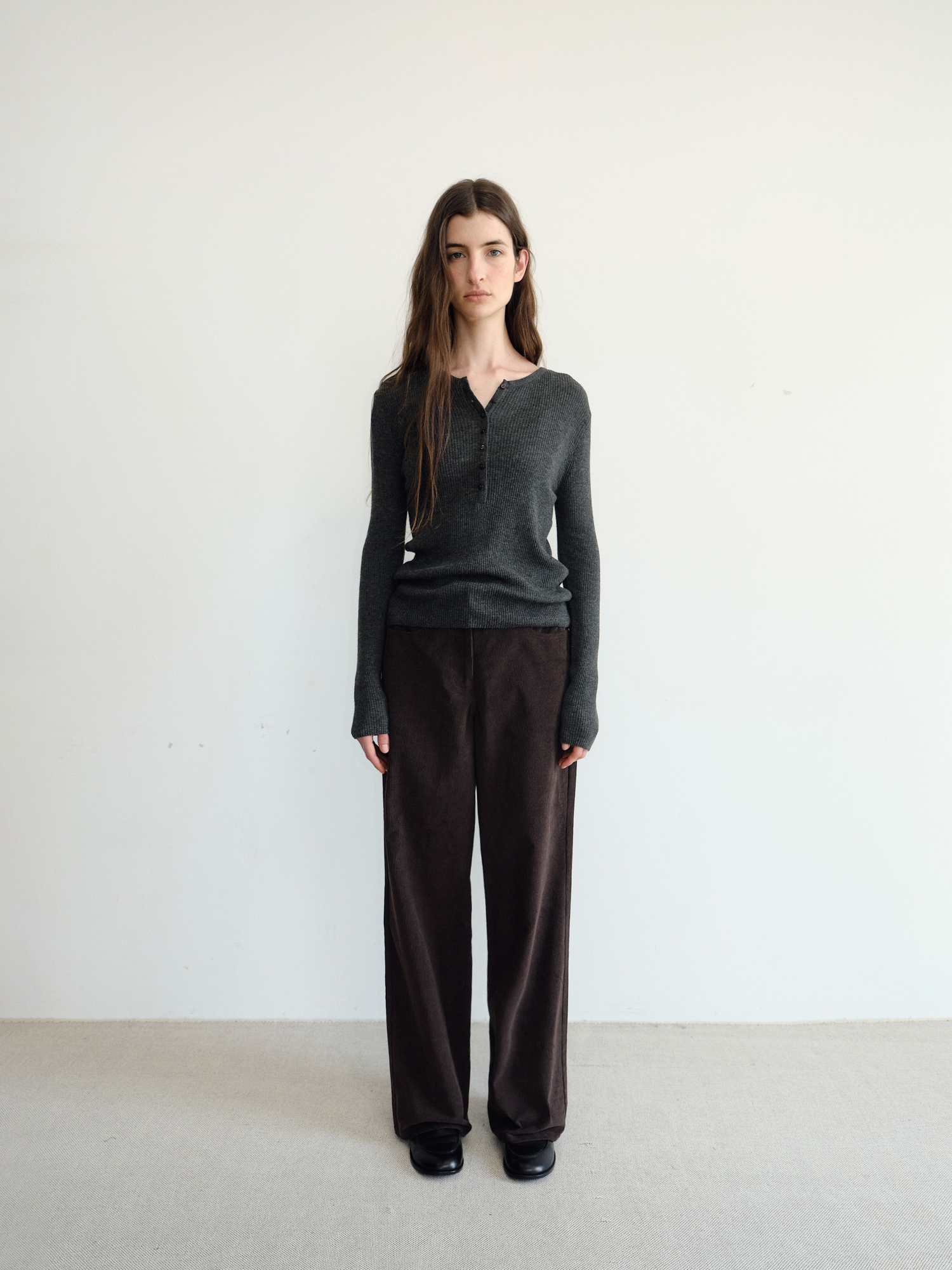 Hale Henley Knit [Charcoal]