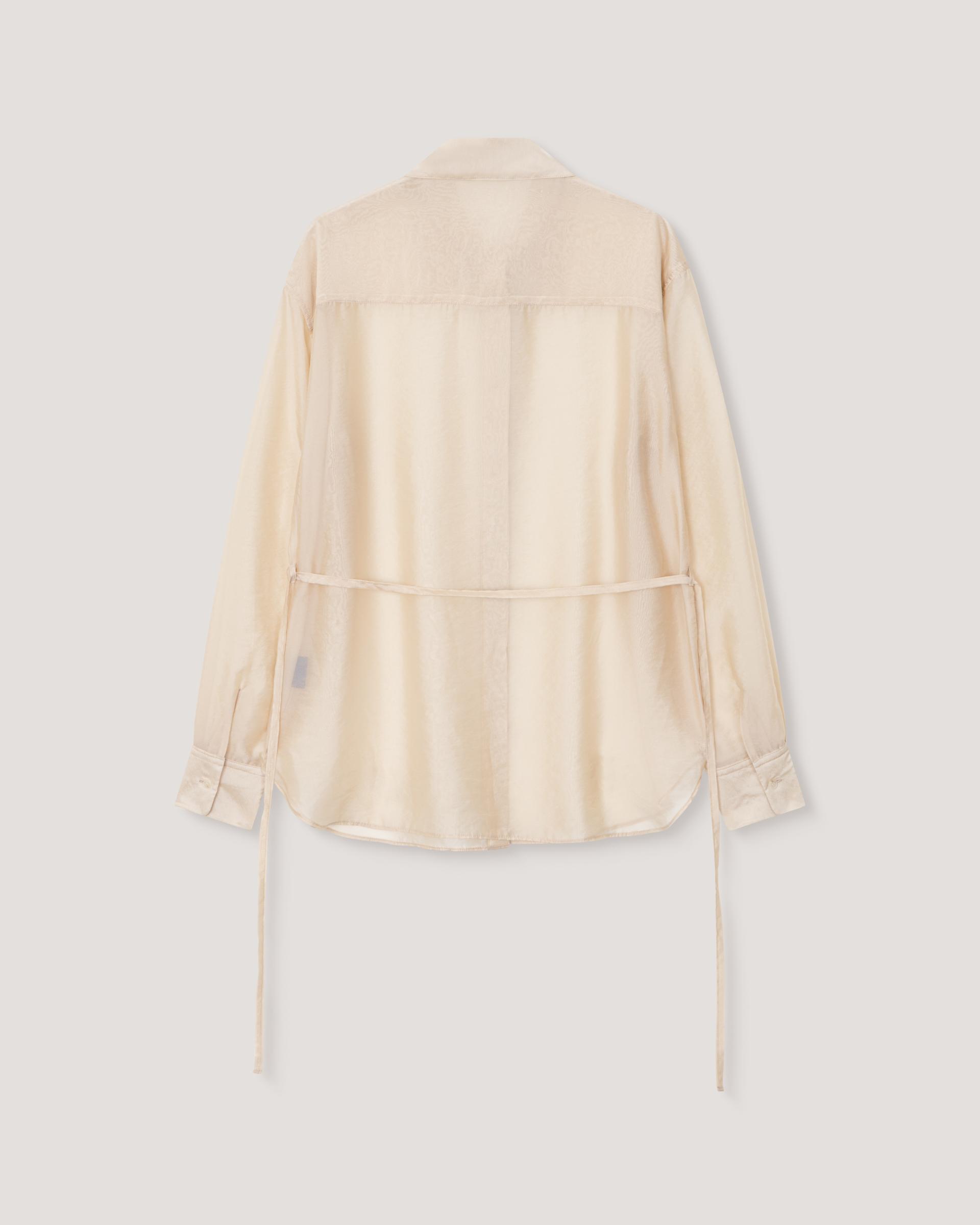 Mare Belted Sheer Blouse [Beige]