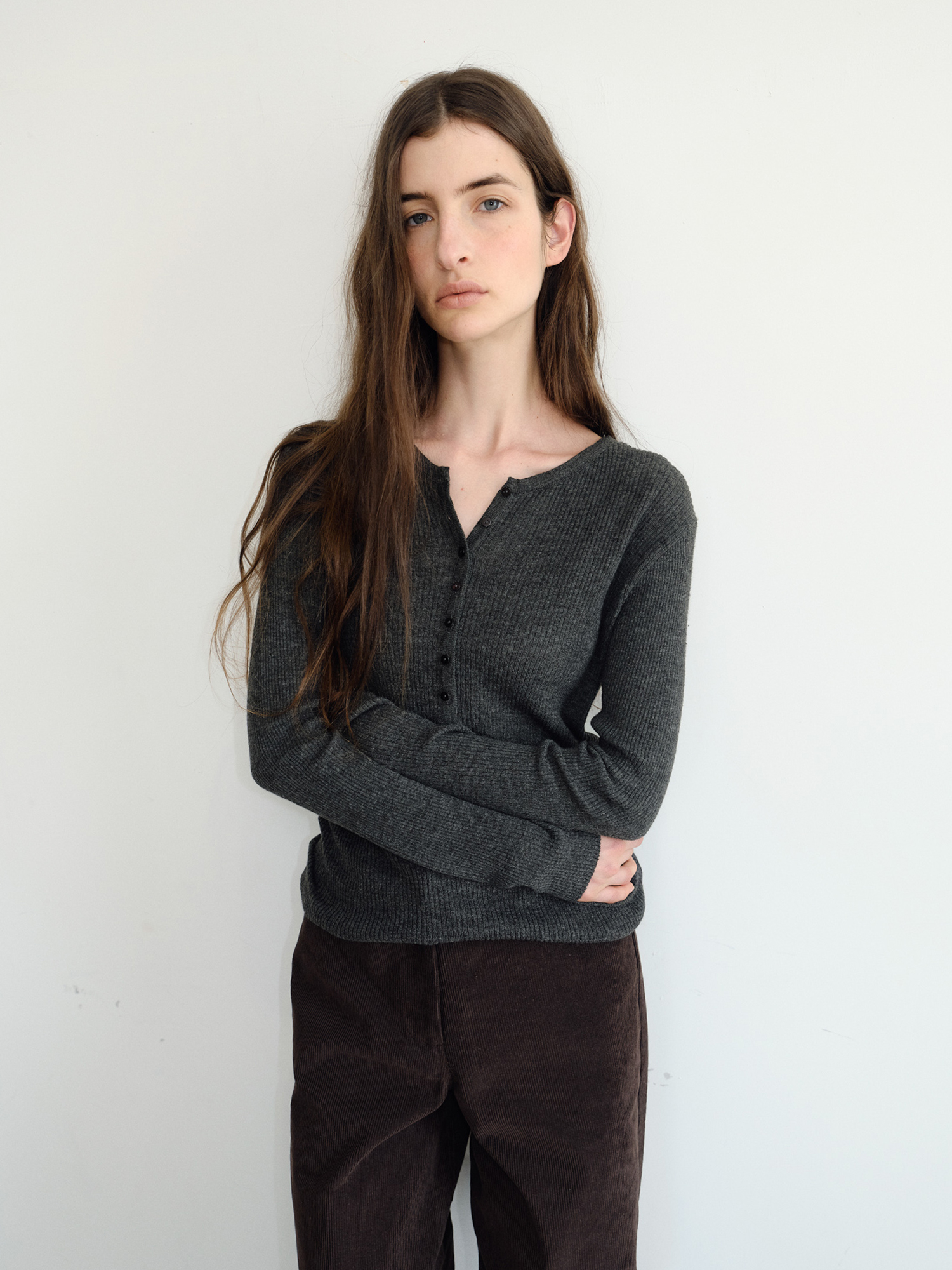Hale Henley Knit [Charcoal]