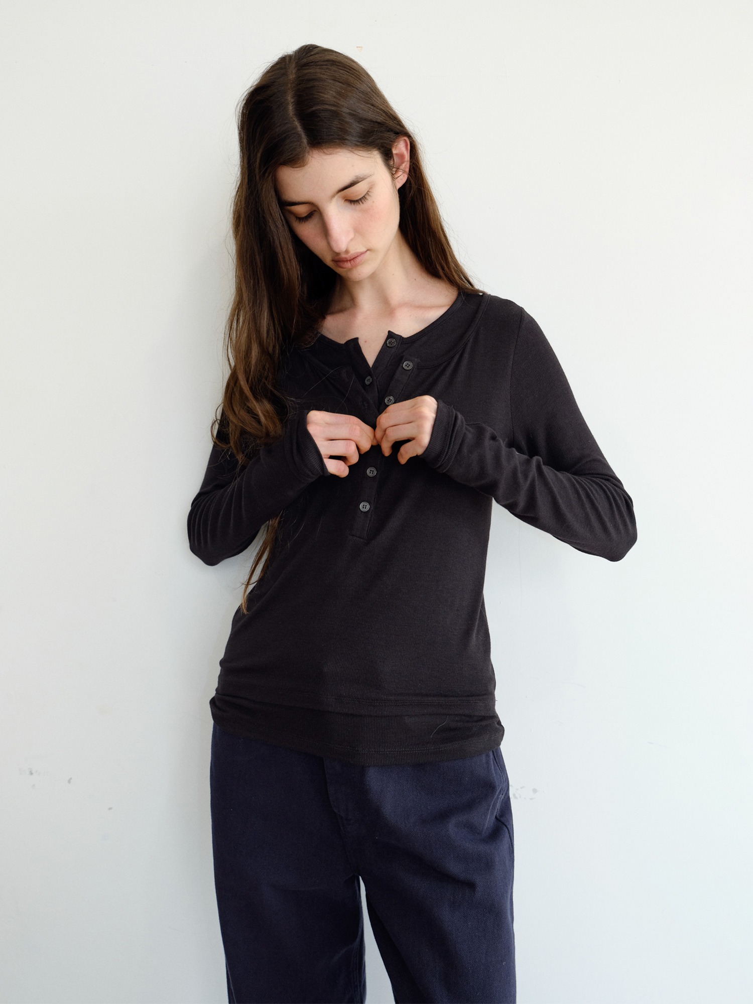 Veil Layered T-shirt [Black]