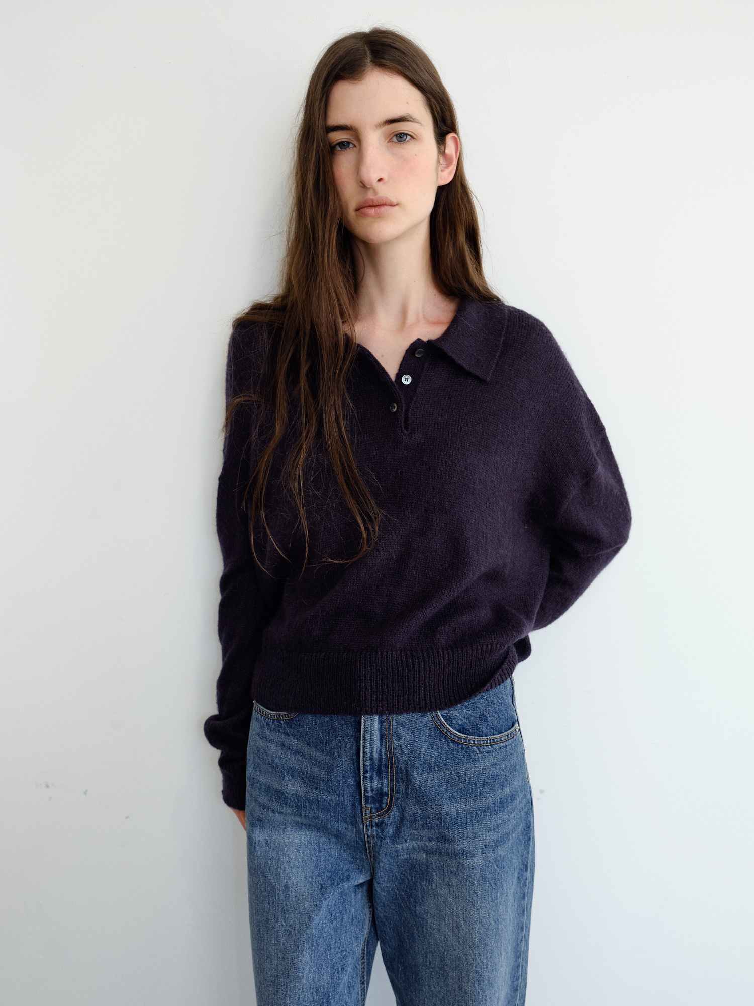 Alto Wool Collar Knit [Navy]